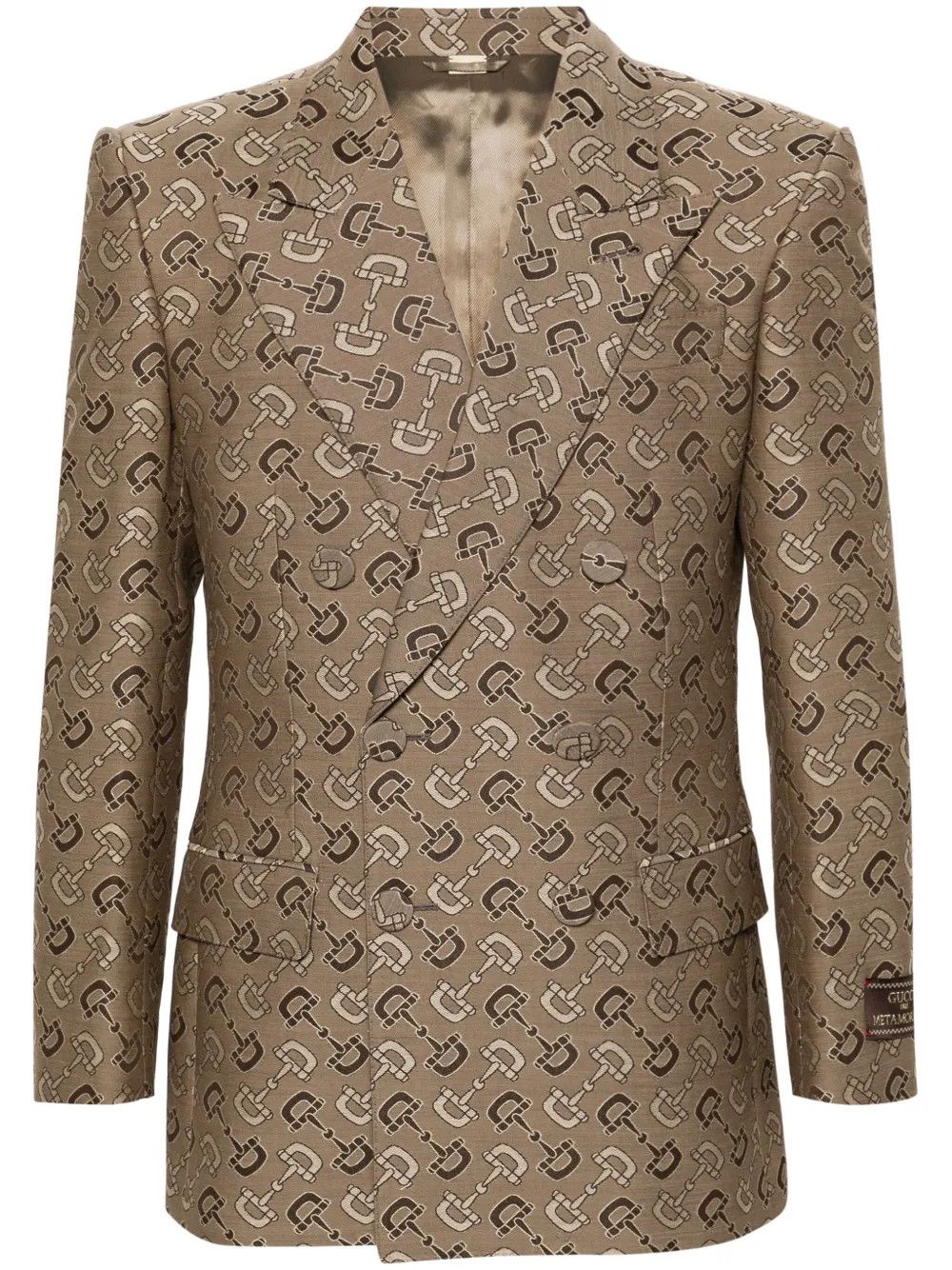 Gucci o1s1wg110225 Formal Heritage Jacket in Beige/Brown Size US M / EU 48-50 / 2 - 1 Thumbnail