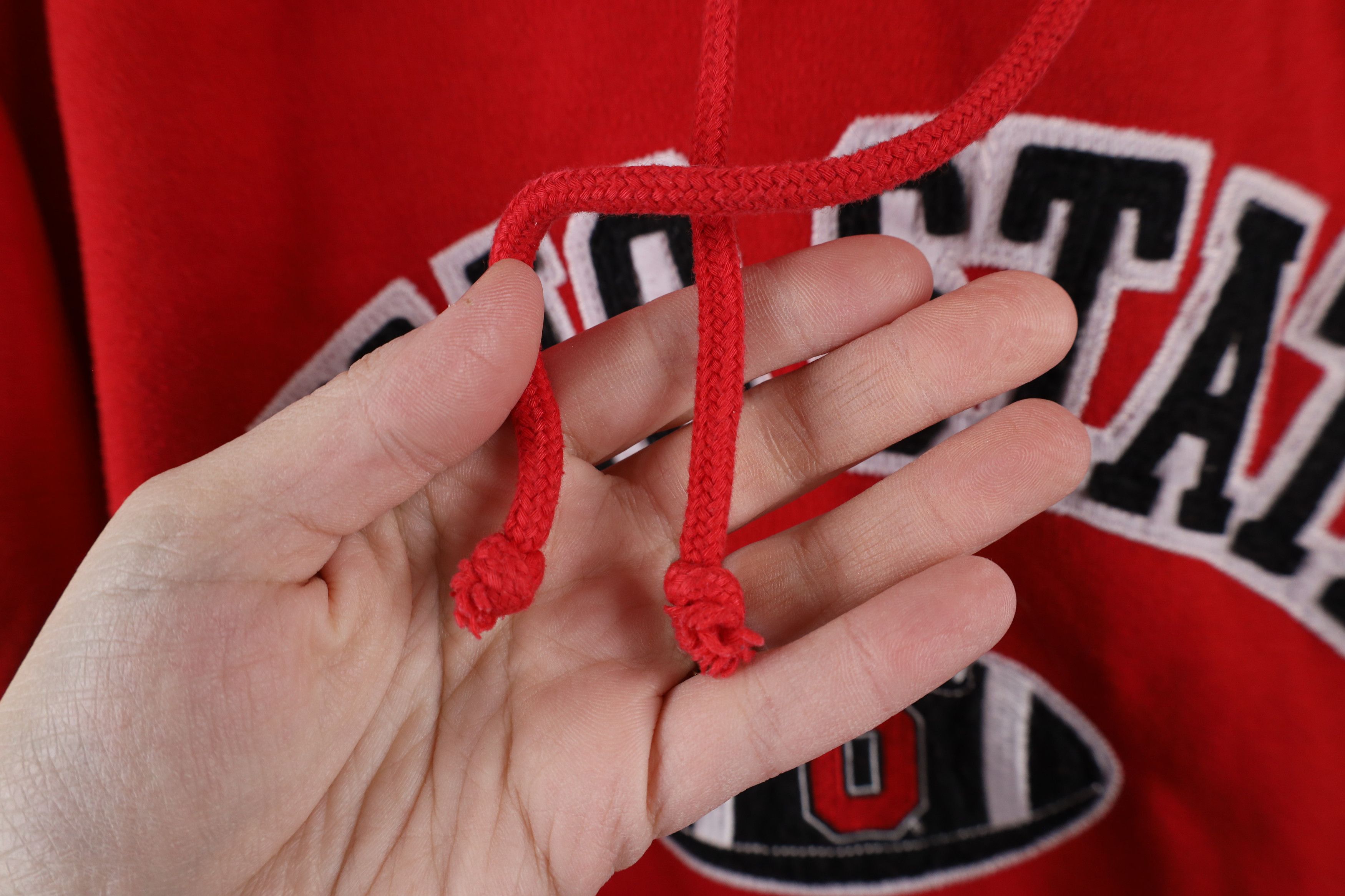 Vintage Vintage 90s Spell Ohio State University Football Hoodie Red Size ONE SIZE - 4 Thumbnail