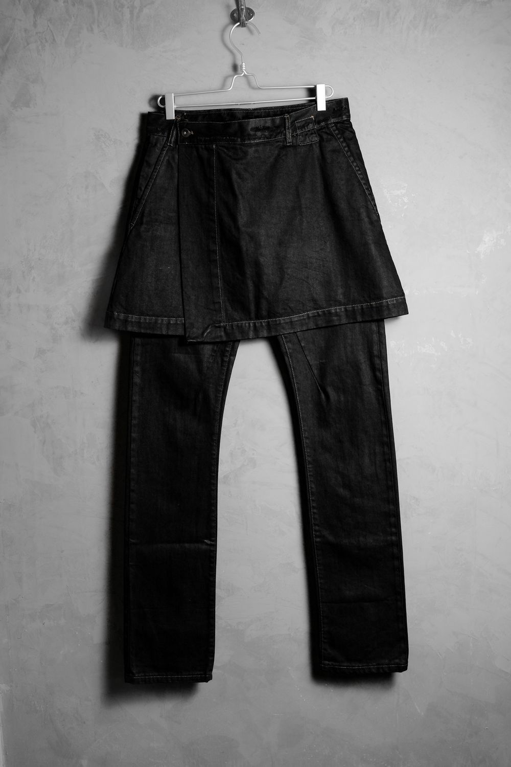 Rick Owens Drkshdw Rick Owens DRKSHDW Waxed Denim Skirt Jeans Size US 32 / EU 48 - 1 Thumbnail