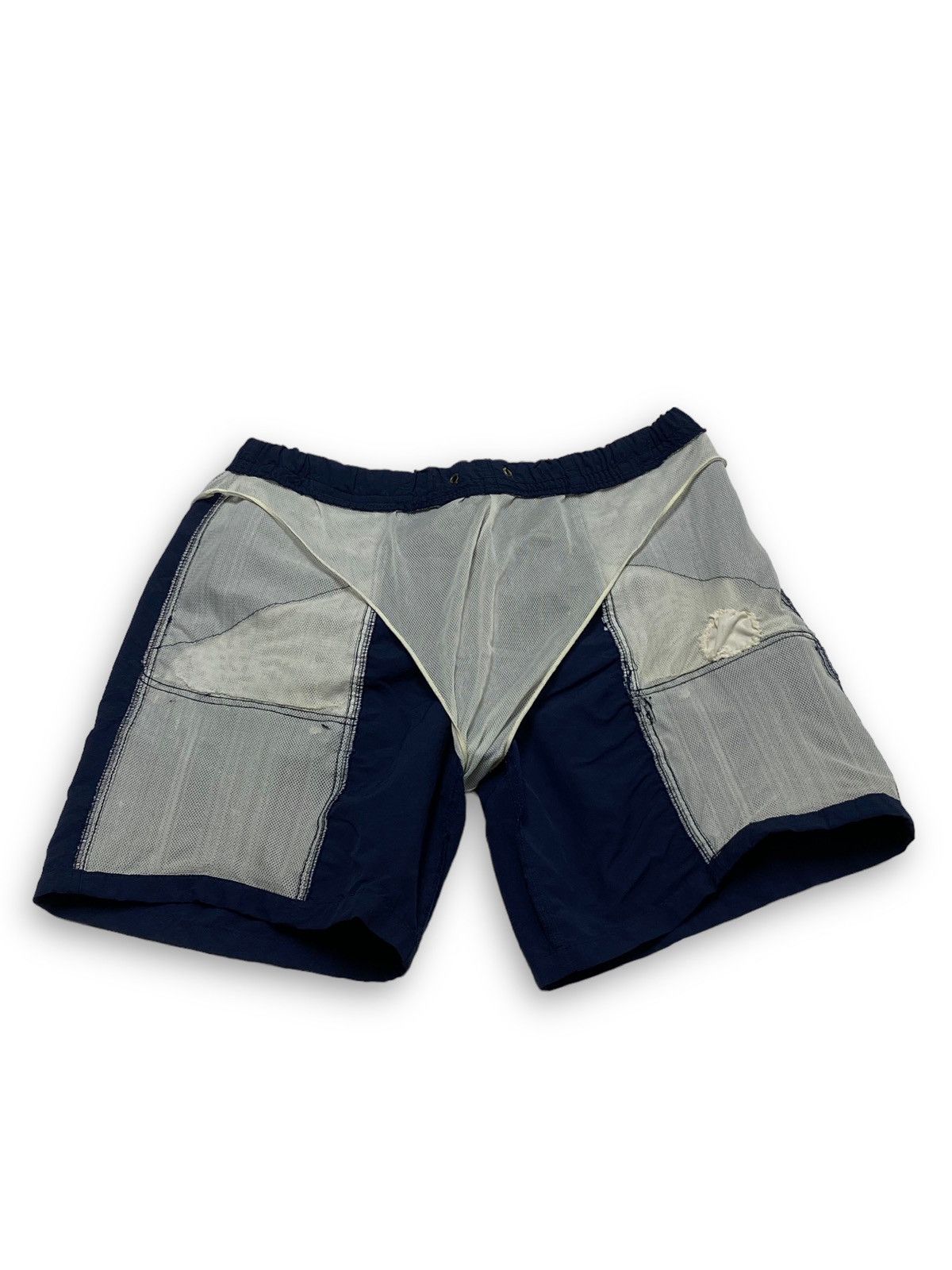 Lacoste 90s Vintage LACOSTE Nylon Navy Swim Shorts Size US 32 / EU 48 - 5 Thumbnail