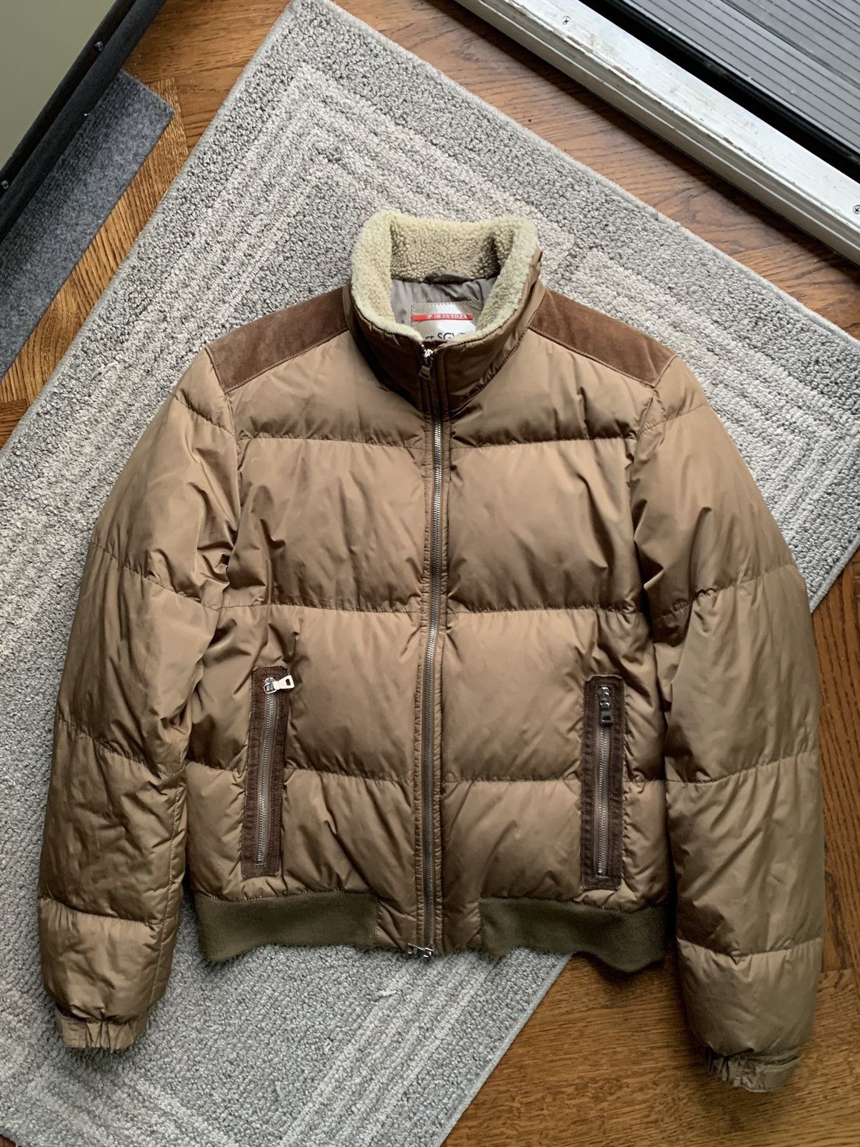 Prada Prada Jacket SGV760 Down Bomber Winter Coat Shearling Linea Size US M / EU 48-50 / 2 - 1 Thumbnail