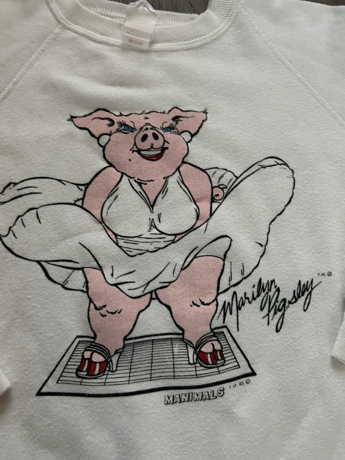 Vintage True vintage 1985 Marilyn Monroe pig sweatshirt humour Size M / US 6-8 / IT 42-44 - 3 Thumbnail