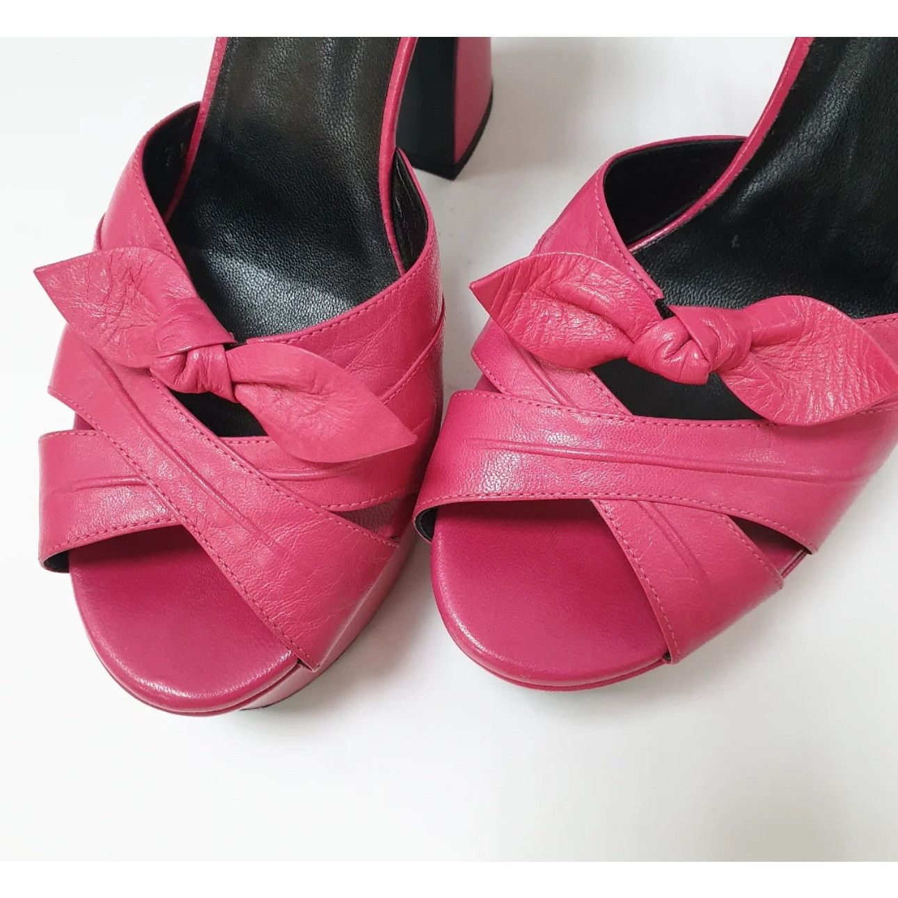Saint Laurent Paris Saint Laurent Pink Candy Leather Platform Sandals Size 37.5 Size US 6.5 / IT 36.5 - 2 Thumbnail