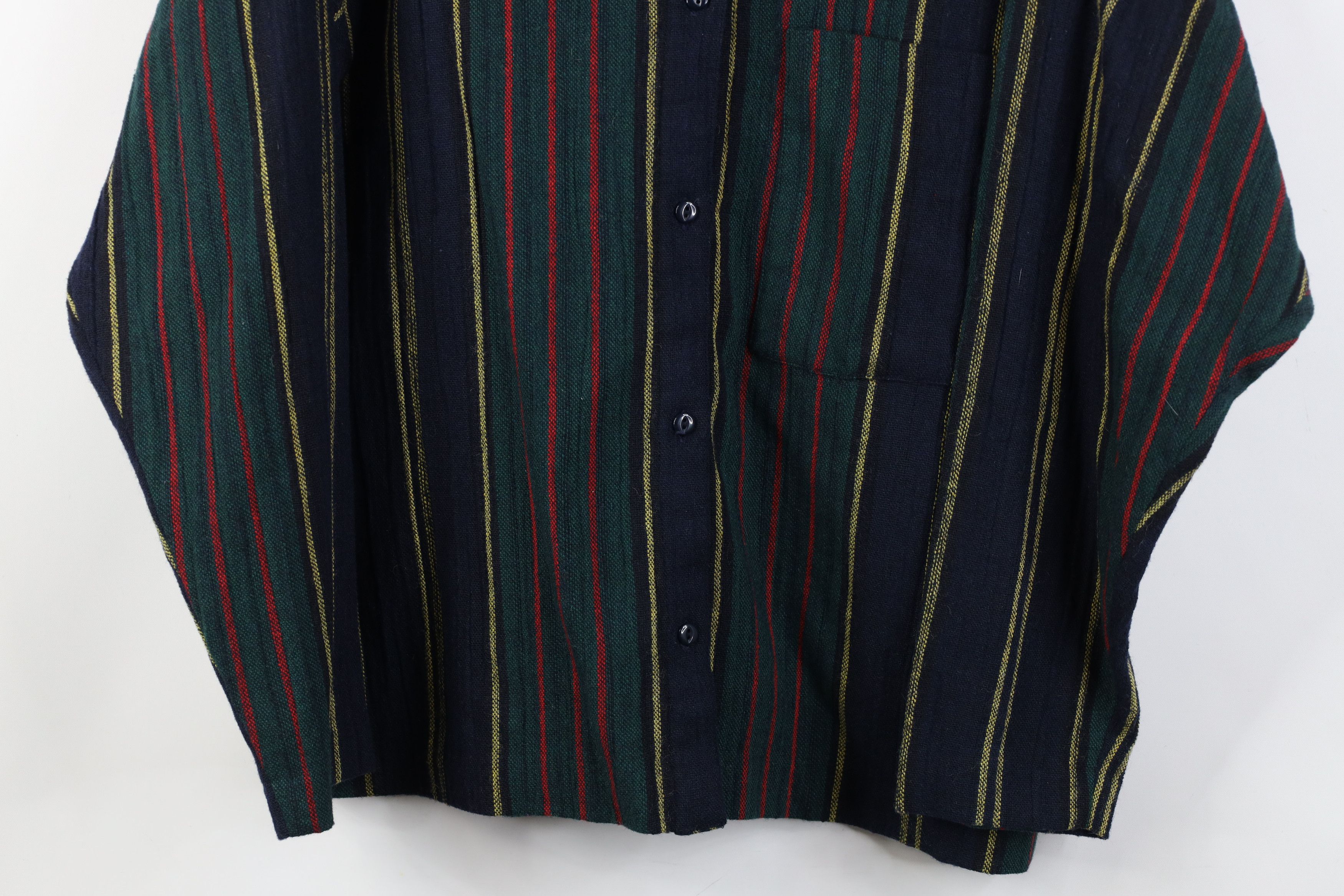Vintage Vintage 90s Streetwear Wool Blend Knit Striped Button Shirt Size M / US 6-8 / IT 42-44 - 3 Thumbnail