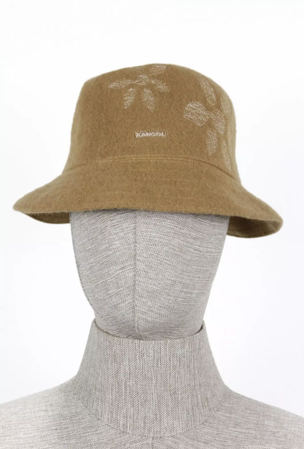 Kangol Kangol Logo Beige Wool Bucket Hat Size ONE SIZE - 5 Thumbnail