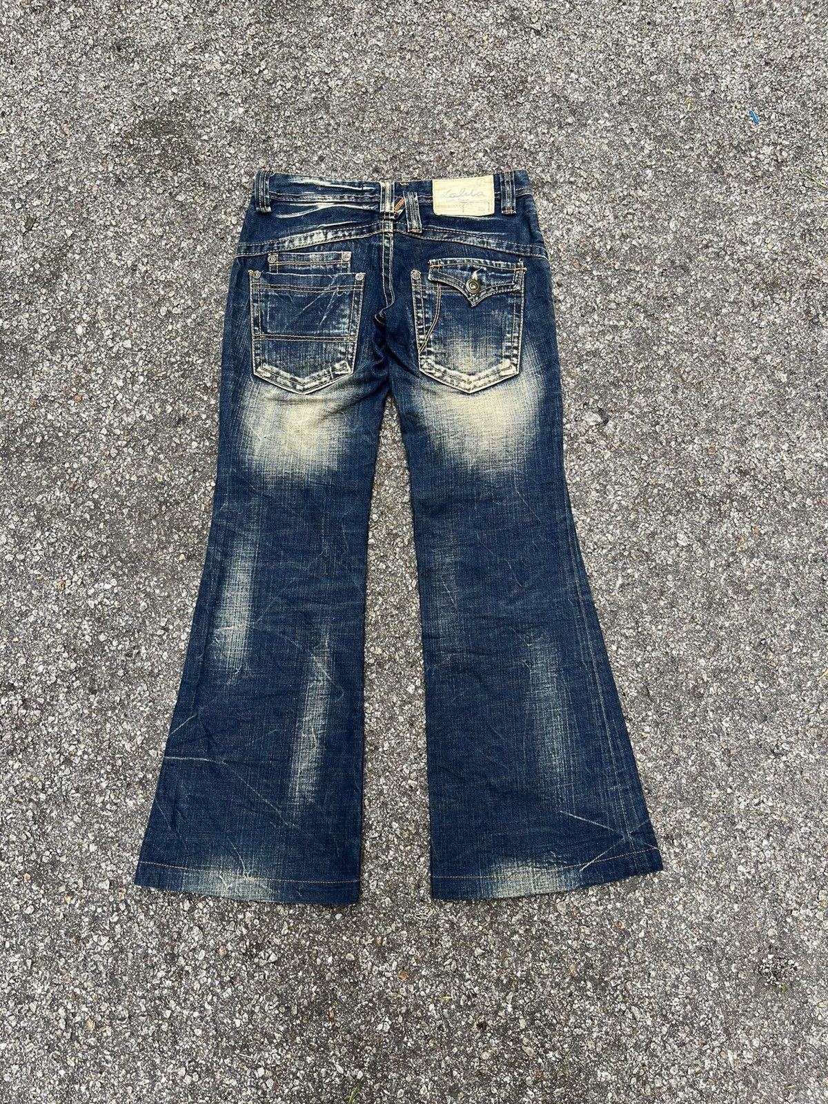 Hysteric Glamour Super Flare Vintage Exotic Denim Lolita Rusty Washed Jeans Size 27" / US 4 / IT 40 - 8 Thumbnail
