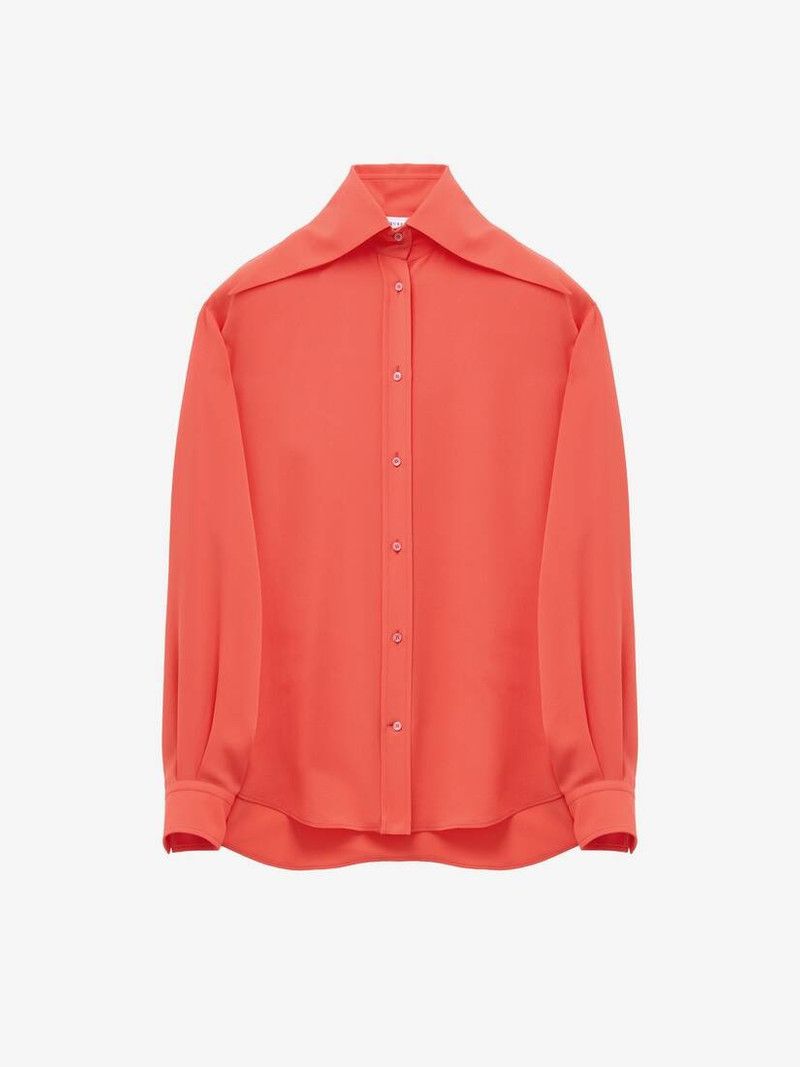 Alexander McQueen o1srvl11e0226 Exaggerated Collar Shirt In Coral Size M / US 6-8 / IT 42-44 - 1 Thumbnail