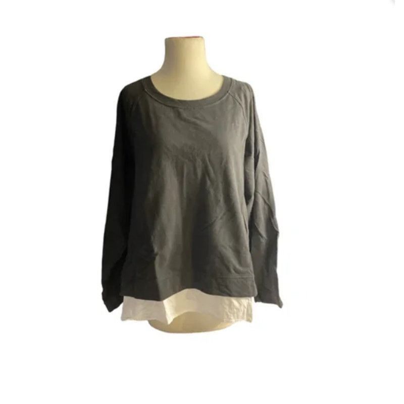 Vince Camuto Two by Vince Camuto Gray Layered Sweatshirt Minimalist L Size L / US 10 / IT 46 - 2 Thumbnail