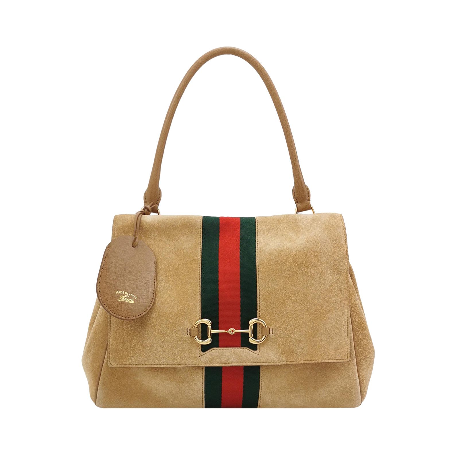 Gucci Gucci Suede Web Stripe Horsebit Shoulder Bag Size ONE SIZE - 1 Thumbnail