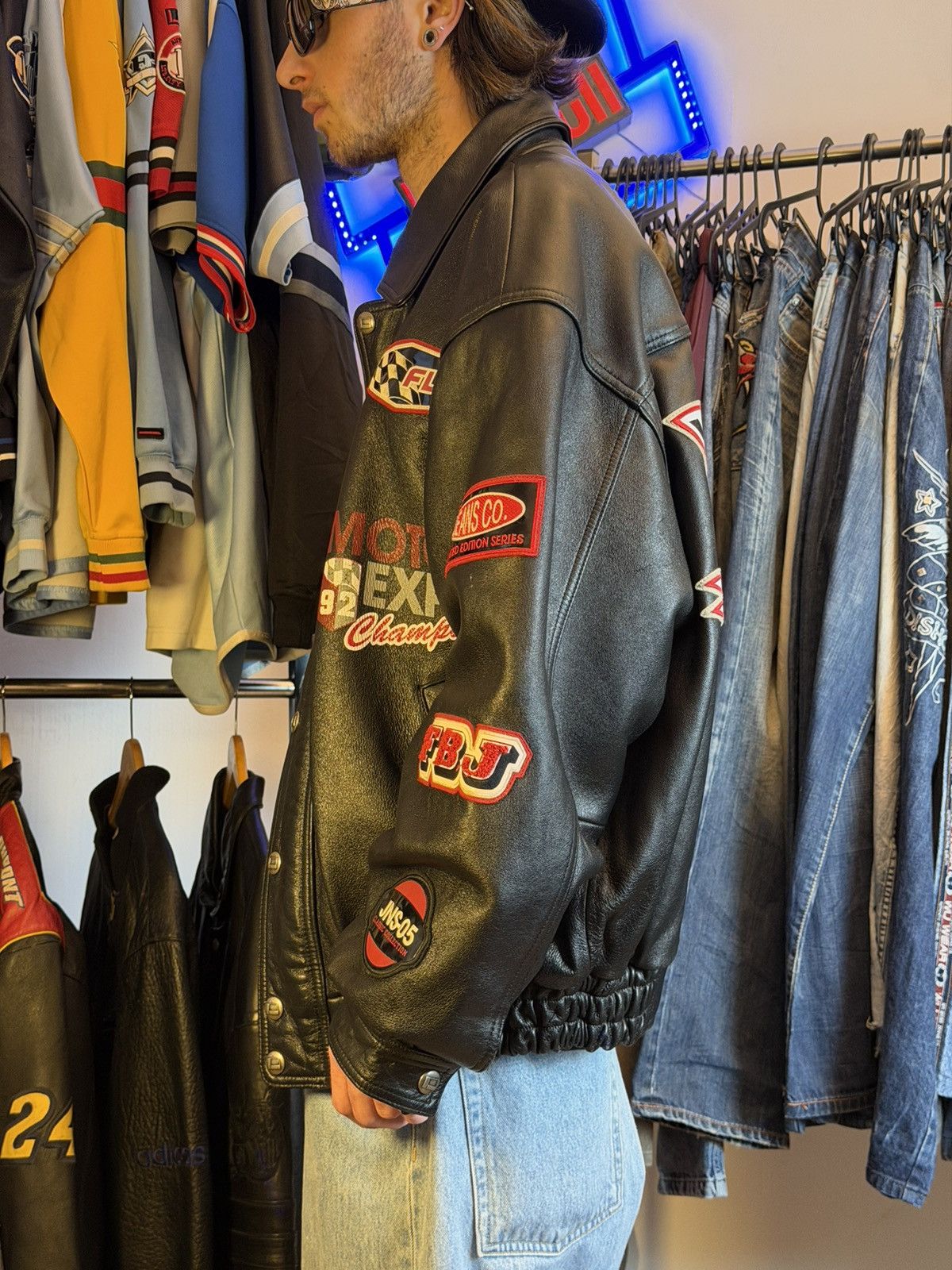 Fubu Vintage Fubu racing team leather jacket Size US XL / EU 56 / 4 - 3 Thumbnail