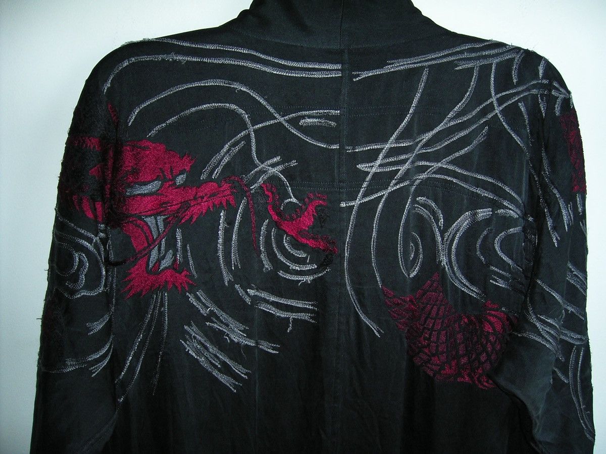Gucci SS2001 GUCCI by TOM FORD Black Dragon Print Silk Kimono Size US L / EU 52-54 / 3 - 9 Thumbnail