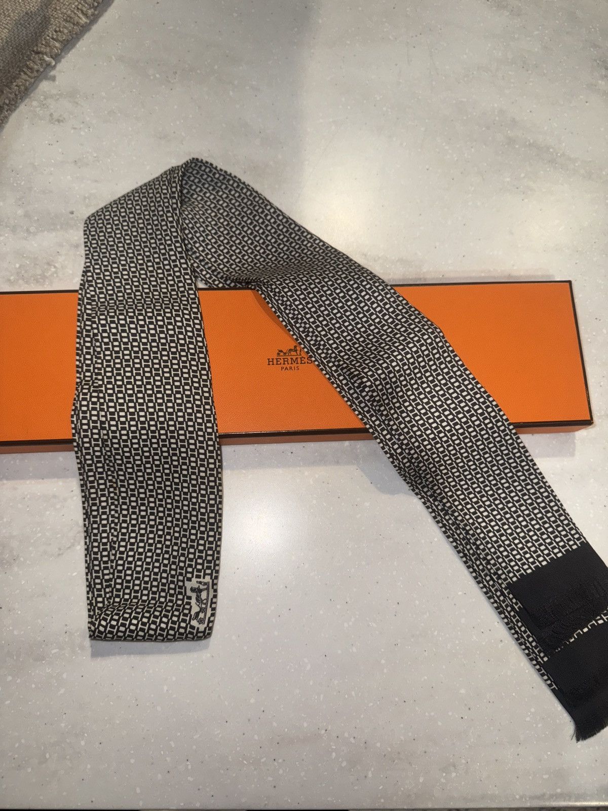 Hermes Hermès Tie-Scarf LA CRAVATE-FOULARD H-Print Size ONE SIZE - 8 Thumbnail