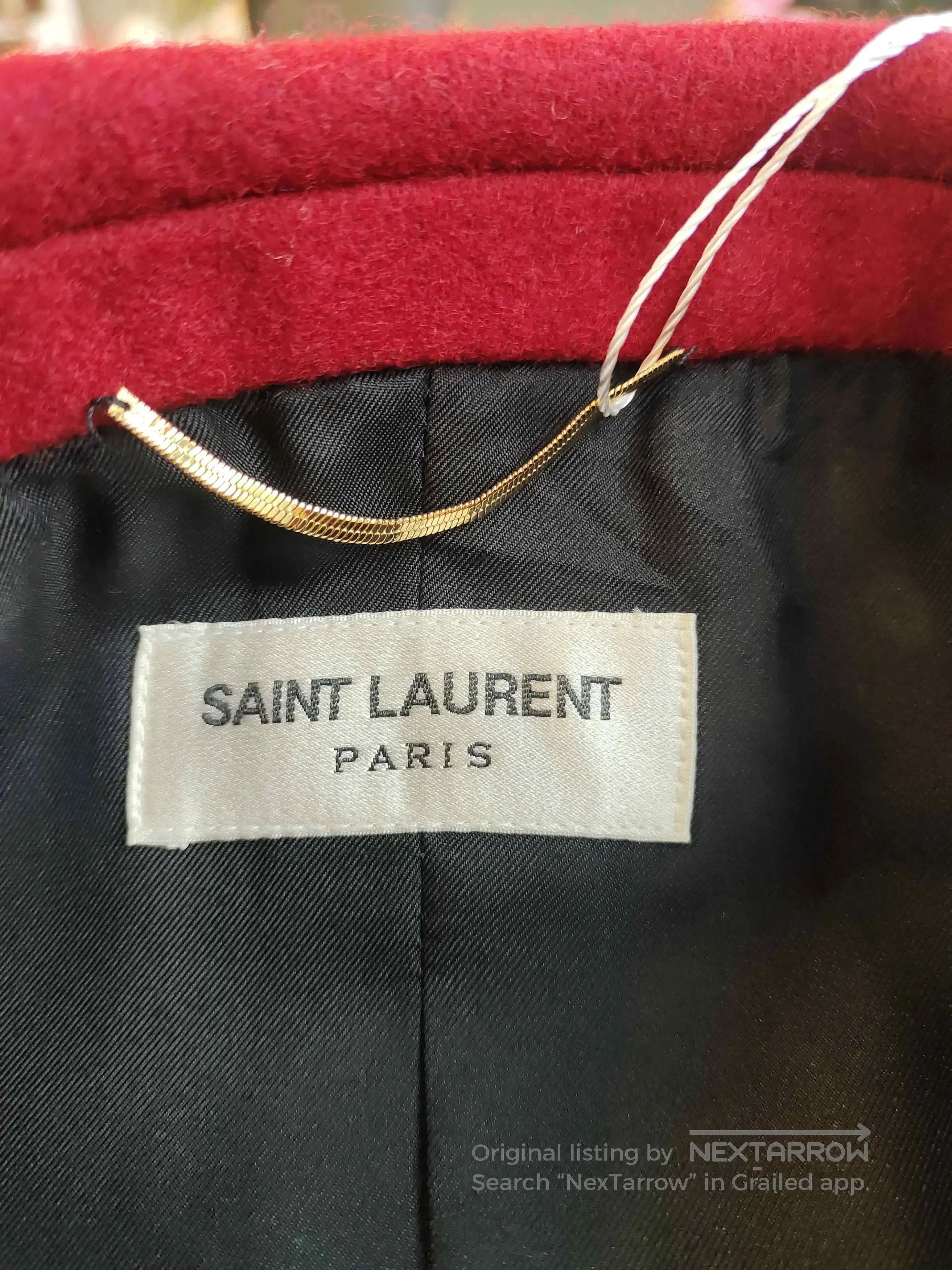 Saint Laurent Paris Saint Laurent Red Double-Breasted Wool Blazer. Size XS / US 0-2 / IT 36-38 - 3 Thumbnail