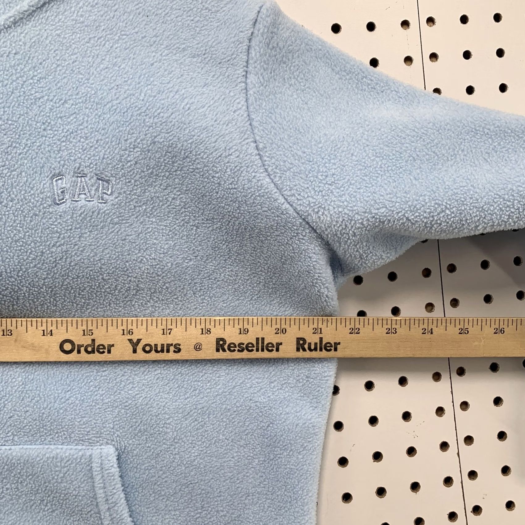 Gap VINTAGE Gap Hoodie Sweatshirt Women Large Fleece Light Blue Long Sleeve Pullover Size L / US 10 / IT 46 - 4 Thumbnail