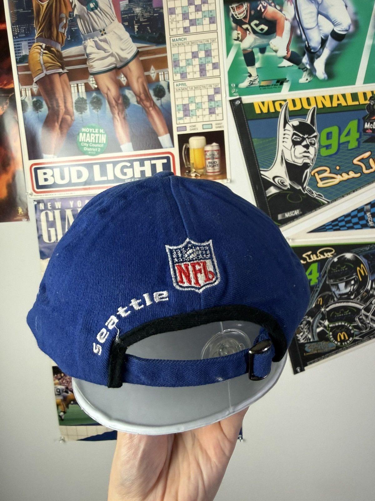 NFL Vintage 90s Seattle Seahawks NFL Blue Adjustable Hat Size ONE SIZE - 2 Thumbnail