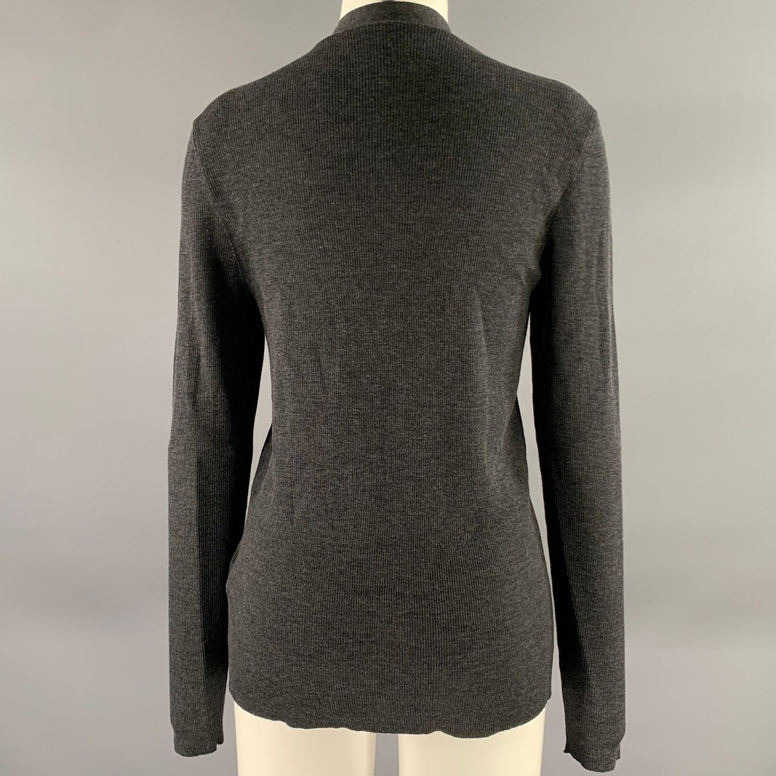 Ralph Lauren RALPH LAUREN Size M Charcoal Wool V-Neck Cardigan Size M / US 6-8 / IT 42-44 - 4 Thumbnail