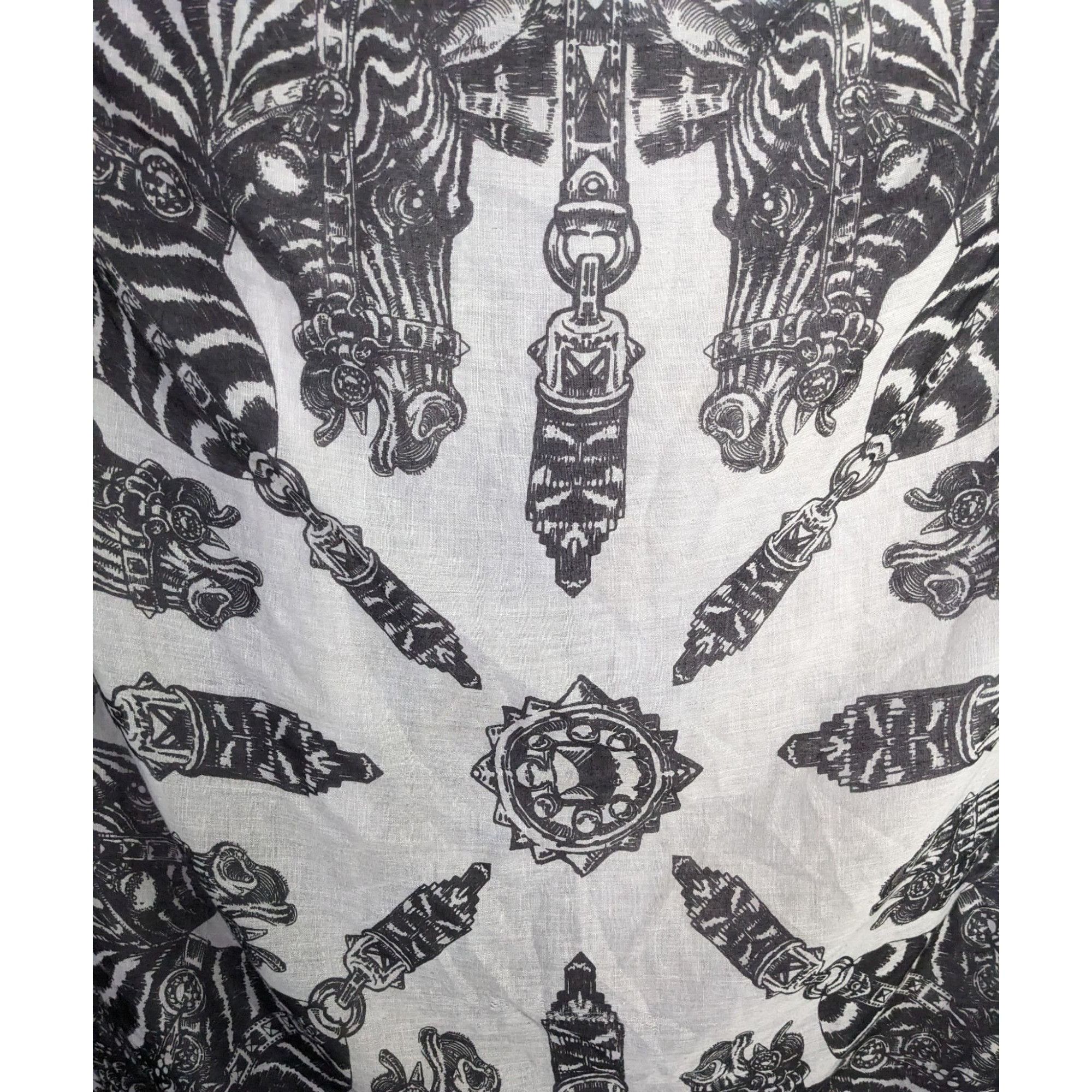 Other Echo Zebra Contrast Fringe Square Scarf Size ONE SIZE - 3 Thumbnail