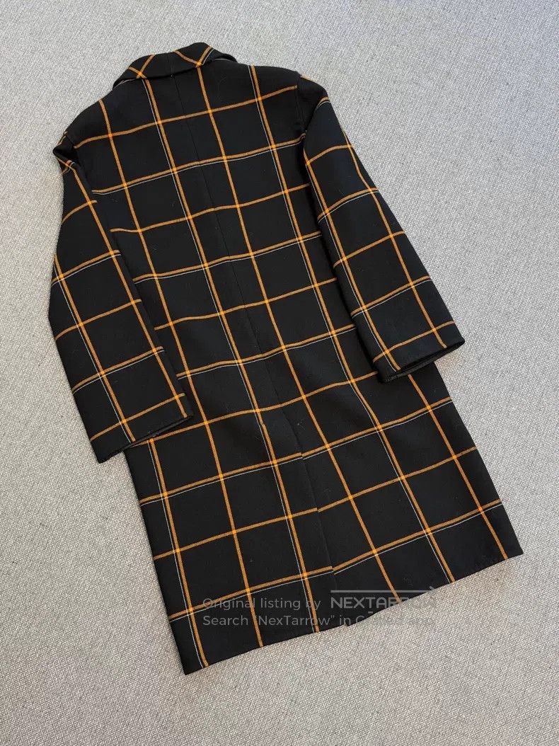 Hermes Plaid mid-length coat