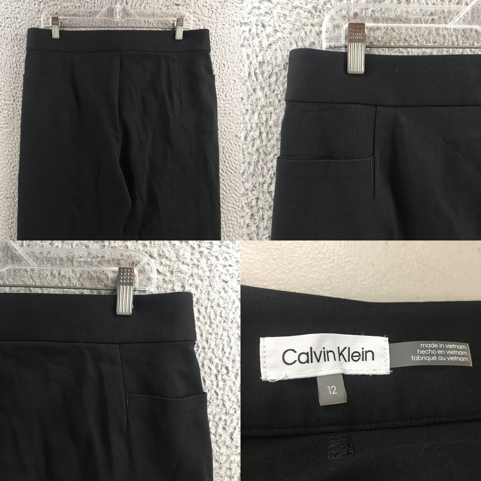 Calvin Klein Calvin Klein Pants Womens 12 Black Hi-Rise Flat Front Zip Pocket Ankle Trouser Size 34" / US 12 / IT 48 - 9 Thumbnail