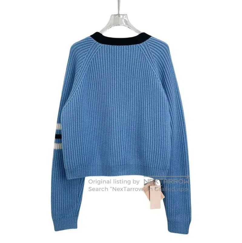 Miu Miu Miu Miu Women's Blue Cropped Cardigan . Size M / US 6-8 / IT 42-44 - 2 Thumbnail