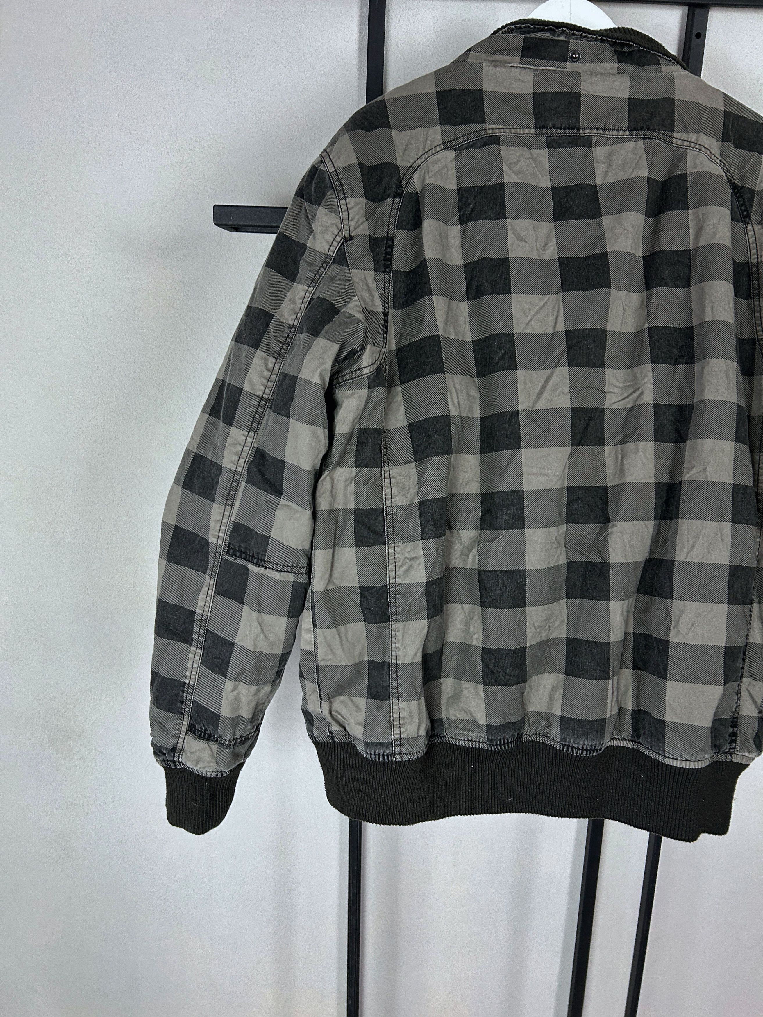 Vintage Vintage Plaid Bomber Jacket Grey Black Check Y2K Streetwear Size US L / EU 52-54 / 3 - 6 Thumbnail