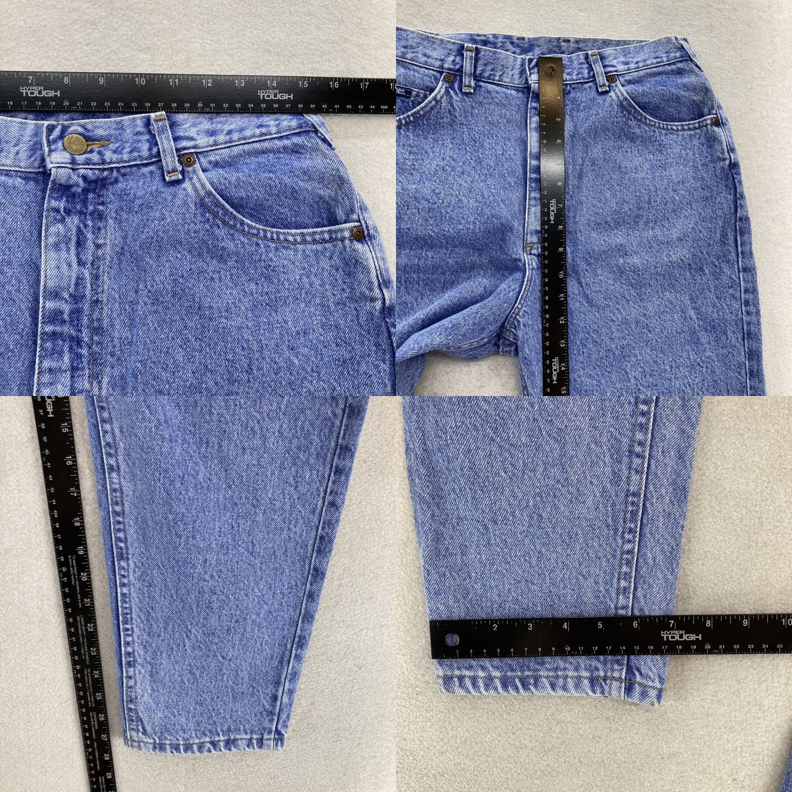 Lee VINTAGE Lee Jeans Womens 14P Petite Blue Relaxed Riders Tapered Ankle Denim USA 90s Size 36" / US 14 / IT 50 - 8 Thumbnail