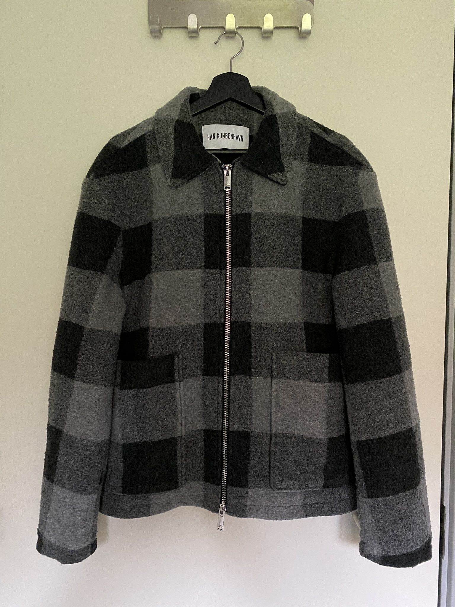 Han Kjobenhavn $810 - 48/M - Zip Boxy Jacket - Black/Grey Check Size US M / EU 48-50 / 2 - 3 Thumbnail