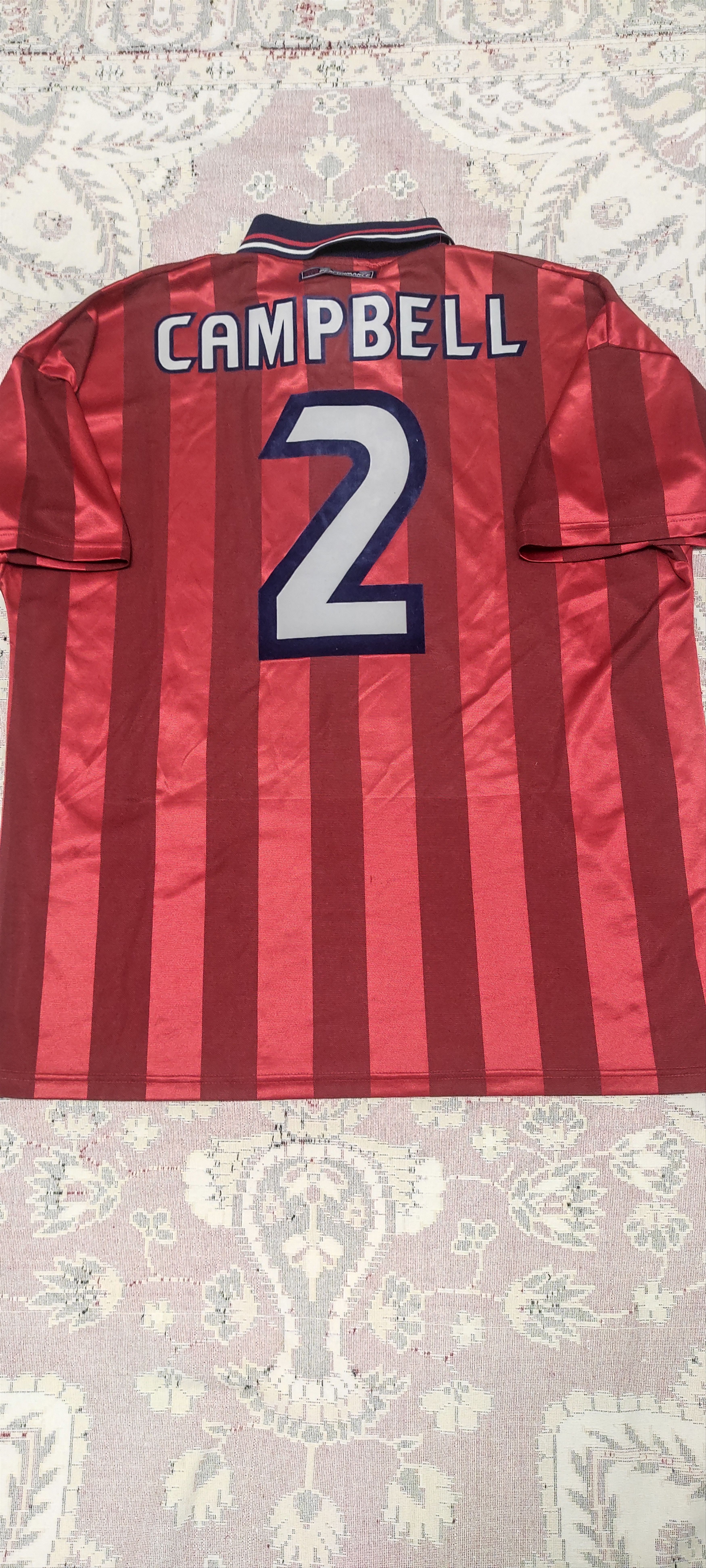 Umbro England #2 Campbell Away football shirt 1997 - 1999 Rare Size US XL / EU 56 / 4 - 1 Thumbnail