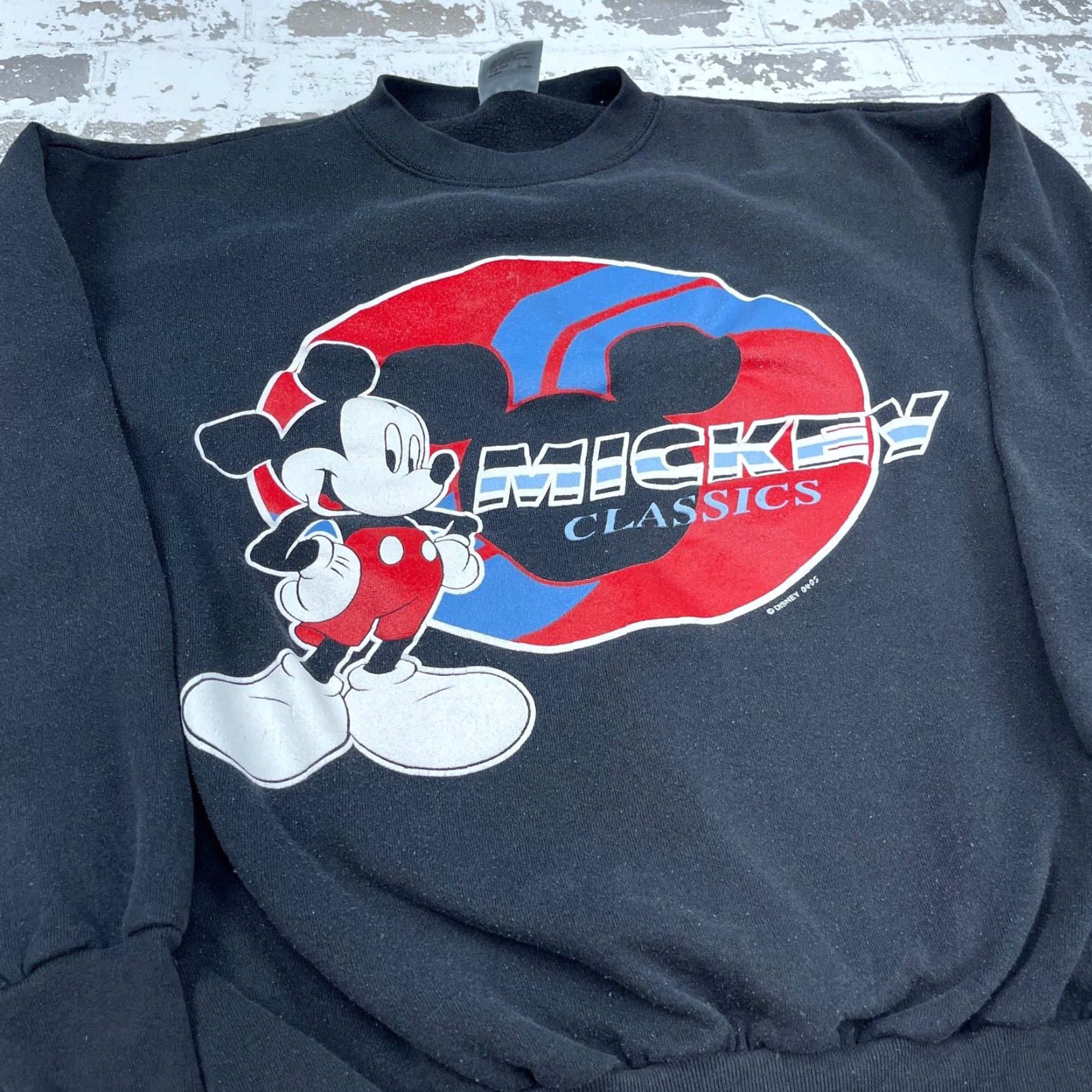 Disney VINTAGE Disney Sweatshirt Men XL Black Mickey Mouse USA Crew Neck Logo 90s Cartoon Grunge Retro Halloween Christmas All Seasons Graphic Print Gift? Size US XL / EU 56 / 4 - 5 Thumbnail