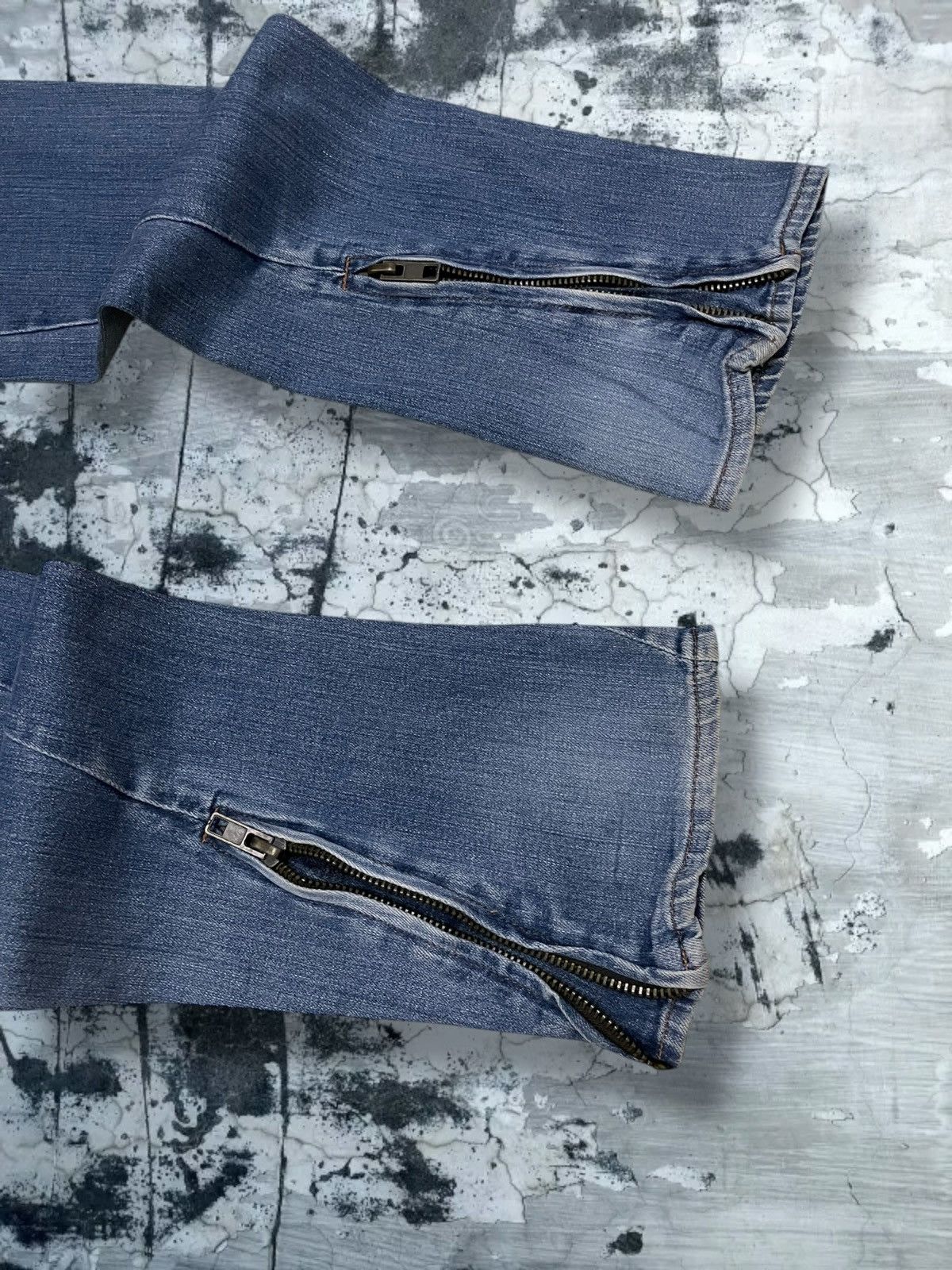 Vintage 1990s Japan Designer RageBlue Double Zip Blue Denim