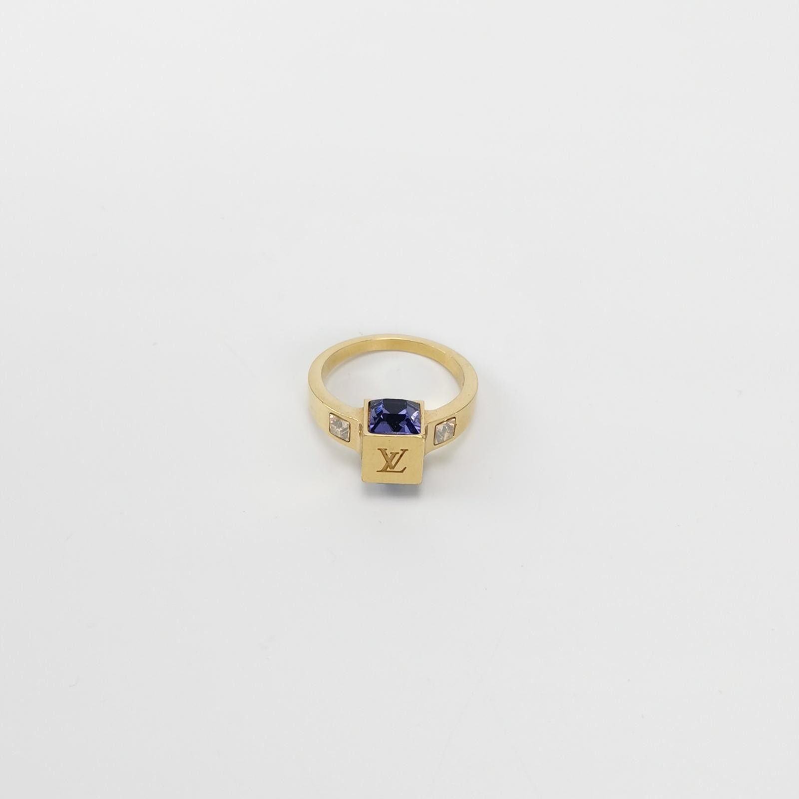 Louis Vuitton Louis Vuitton (LV) Crystal 3D LV Logo Ring Size 14 -z2505 Size ONE SIZE - 2 Thumbnail