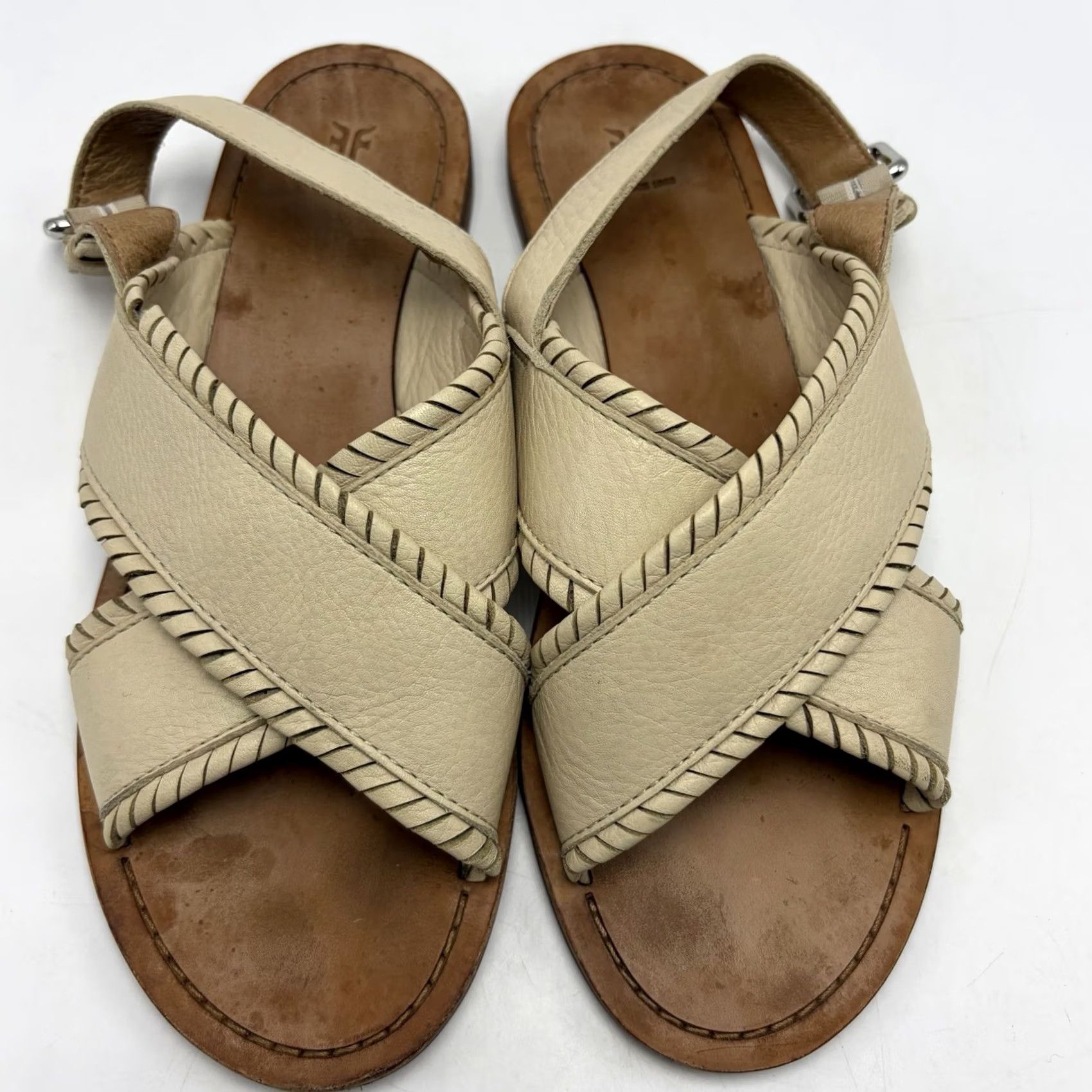 Frye Frye Sandals Women 8 M Leather Robin Feather Camel Flat Buckle Casual Size US 8 / IT 38 - 2 Thumbnail