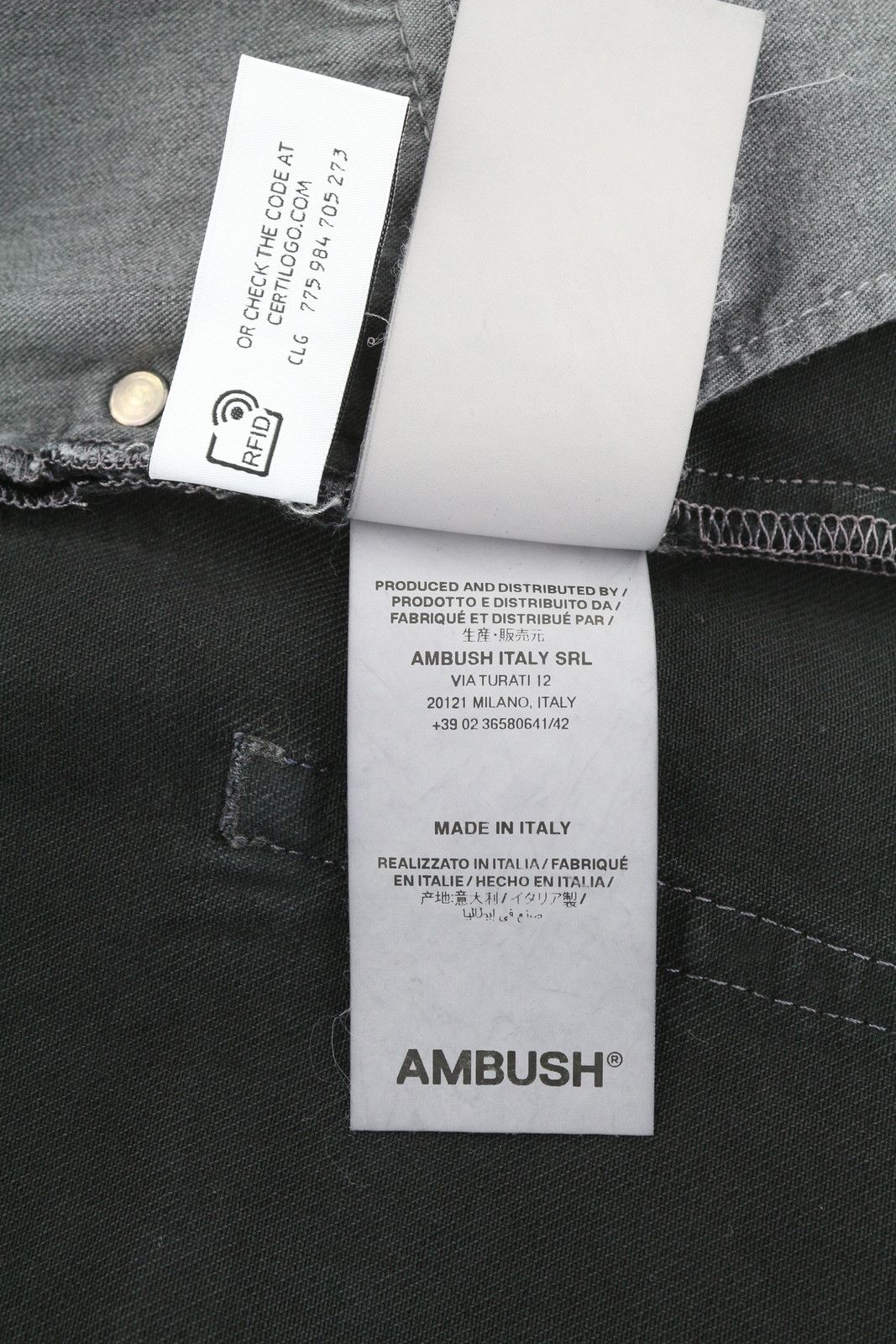 Ambush Design WAIST DETAIL W31 Black Distress Button Jeans 86797 Size US 31 - 9 Thumbnail