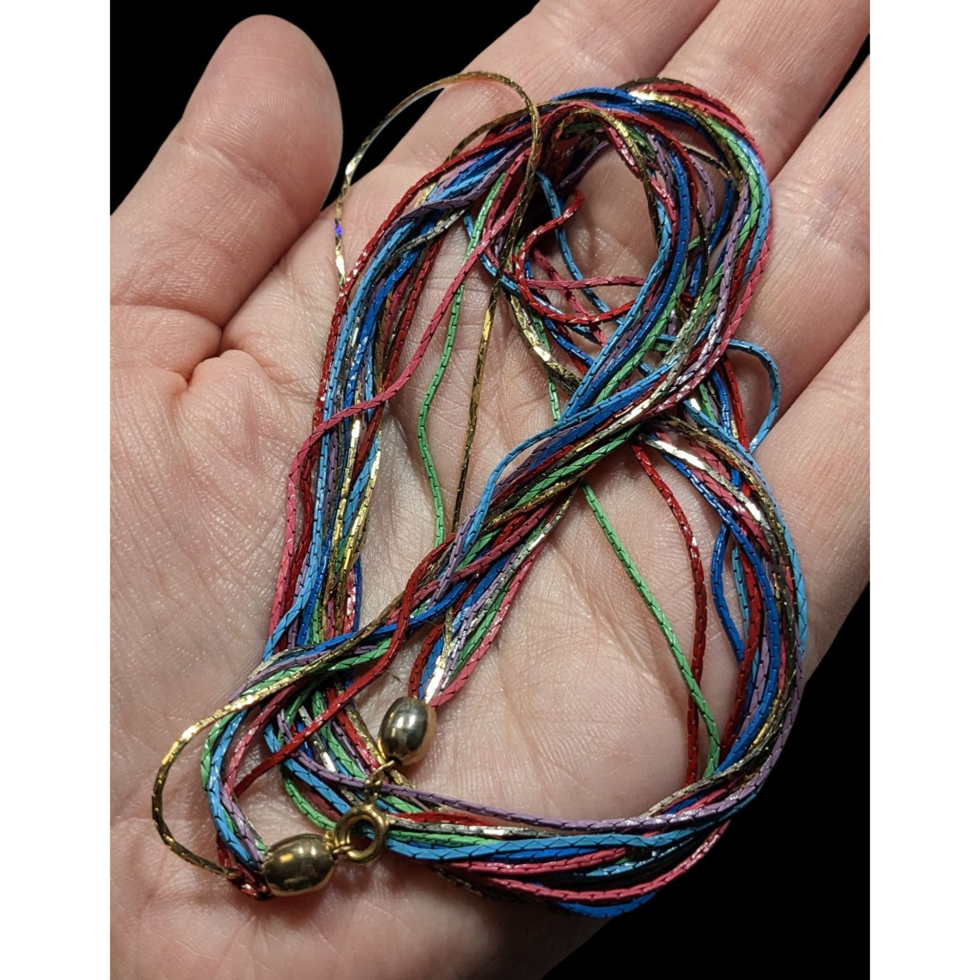 Other Vintage Rainbow Multistrand Metallic Thread Necklace Size ONE SIZE - 2 Thumbnail
