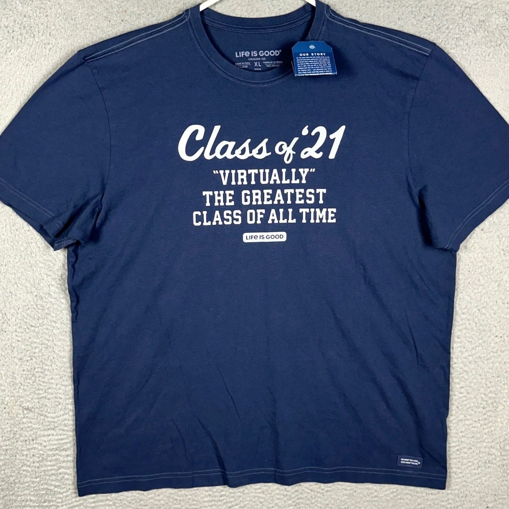 Life is Good VINTAGE Life is Good T-Shirt Men XL Navy Blue Class Of 2021 Short Sleeve Crusher Tee Size US XL / EU 56 / 4 - 3 Thumbnail