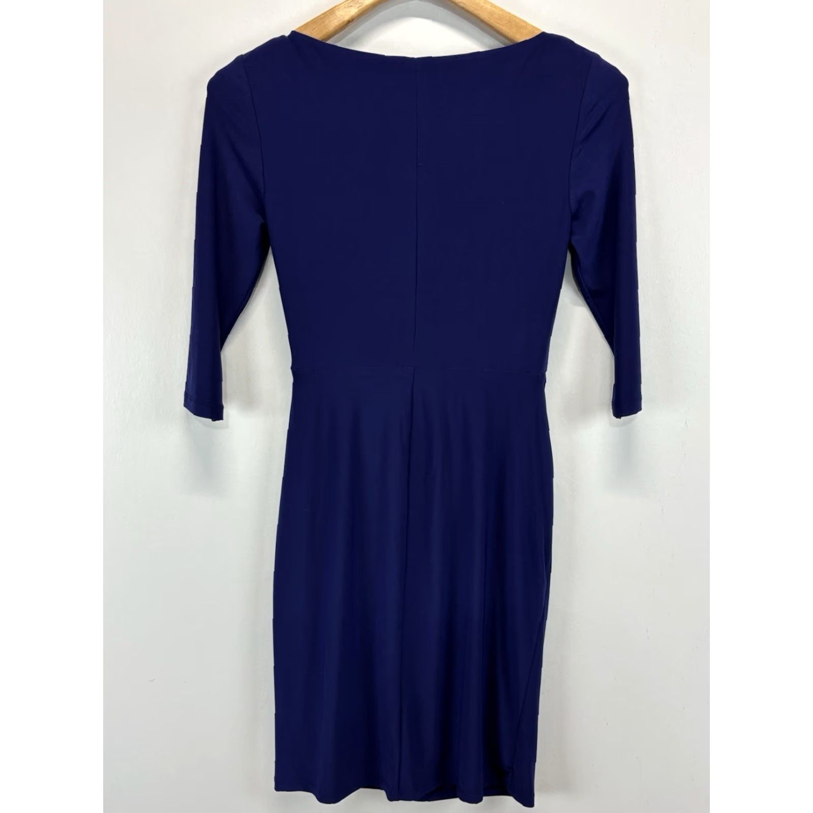 Ralph Lauren Lauren Ralph Lauren Twist Front Jersey Dress Women’s 2P Petite Blue 3/4 Sleeve Knee Length Sheath Womens Size XS / US 0-2 / IT 36-38 - 4 Thumbnail