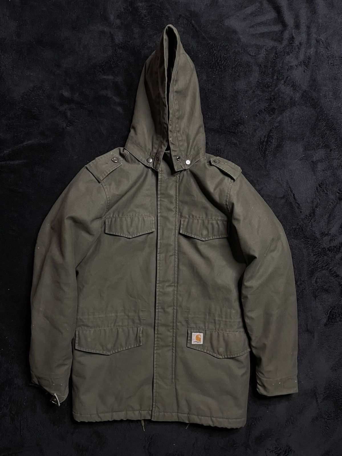Carhartt Vintage Carhartt Hickman Coat Jacket Dark Green Unisex Size US S / EU 44-46 / 1 - 1 Thumbnail