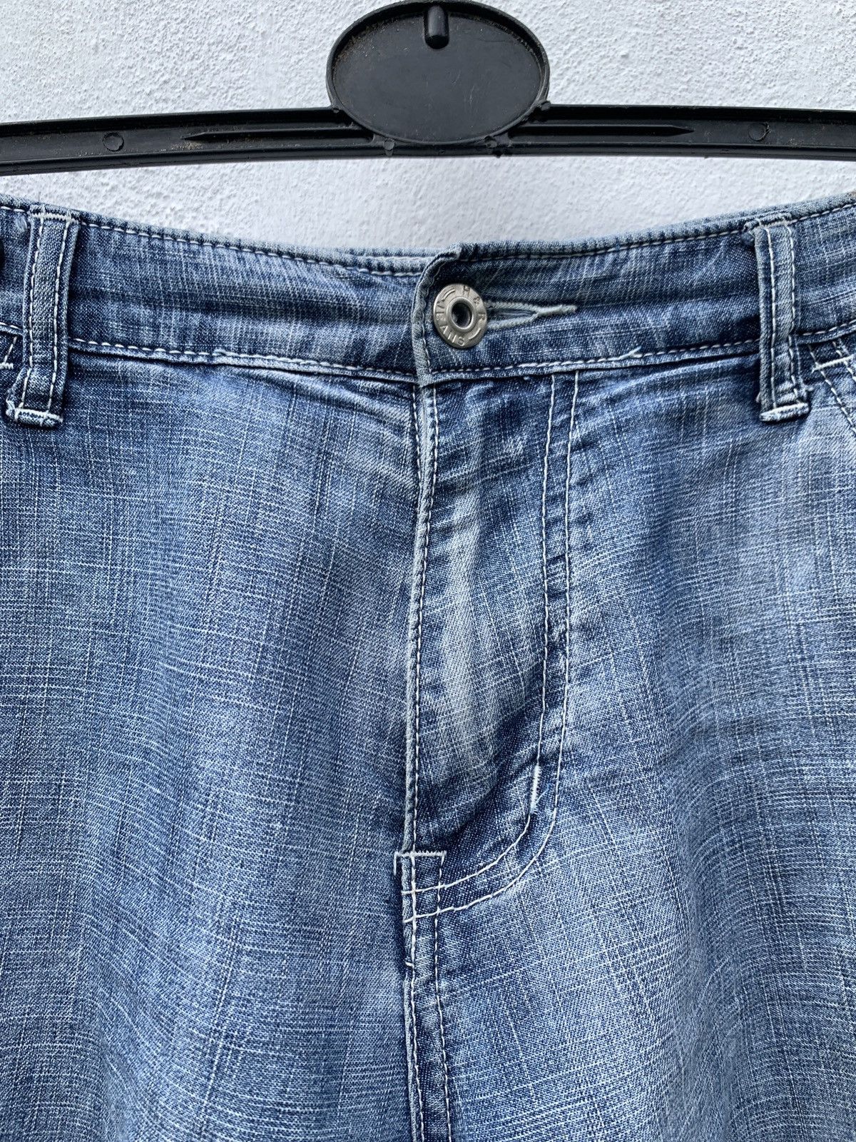 Japanese Brand Vintage Japanese Y2K Cargo Aviator Blue Denim Jean Shorts Size US 30 / EU 46 - 4 Thumbnail