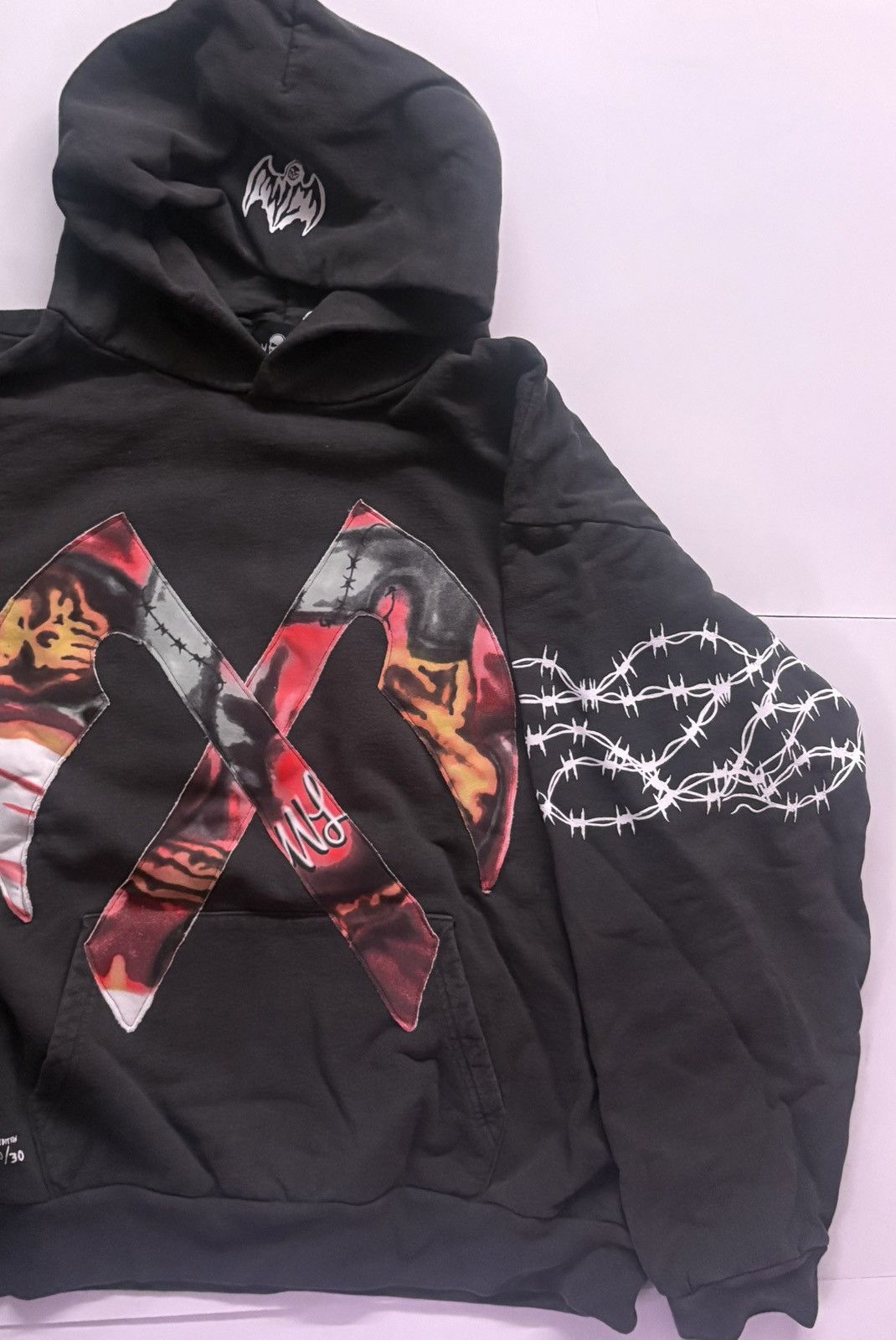 Warren Lotas Warren Lotas “Love” Crossed Scythe Pullover Vintage Hoodie Size US XXL / EU 58 / 5 - 3 Thumbnail