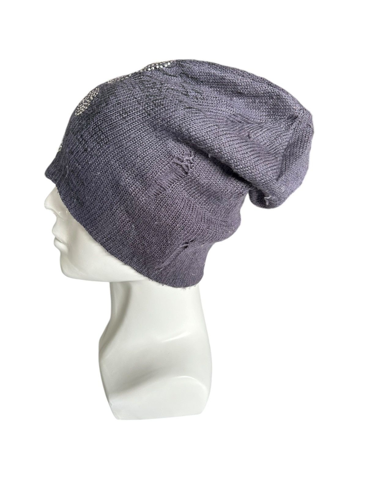 Japanese Brand Skull Distressed Design Punk Bondage Style Beanie Hats ☠️☠️ Size ONE SIZE - 6 Thumbnail