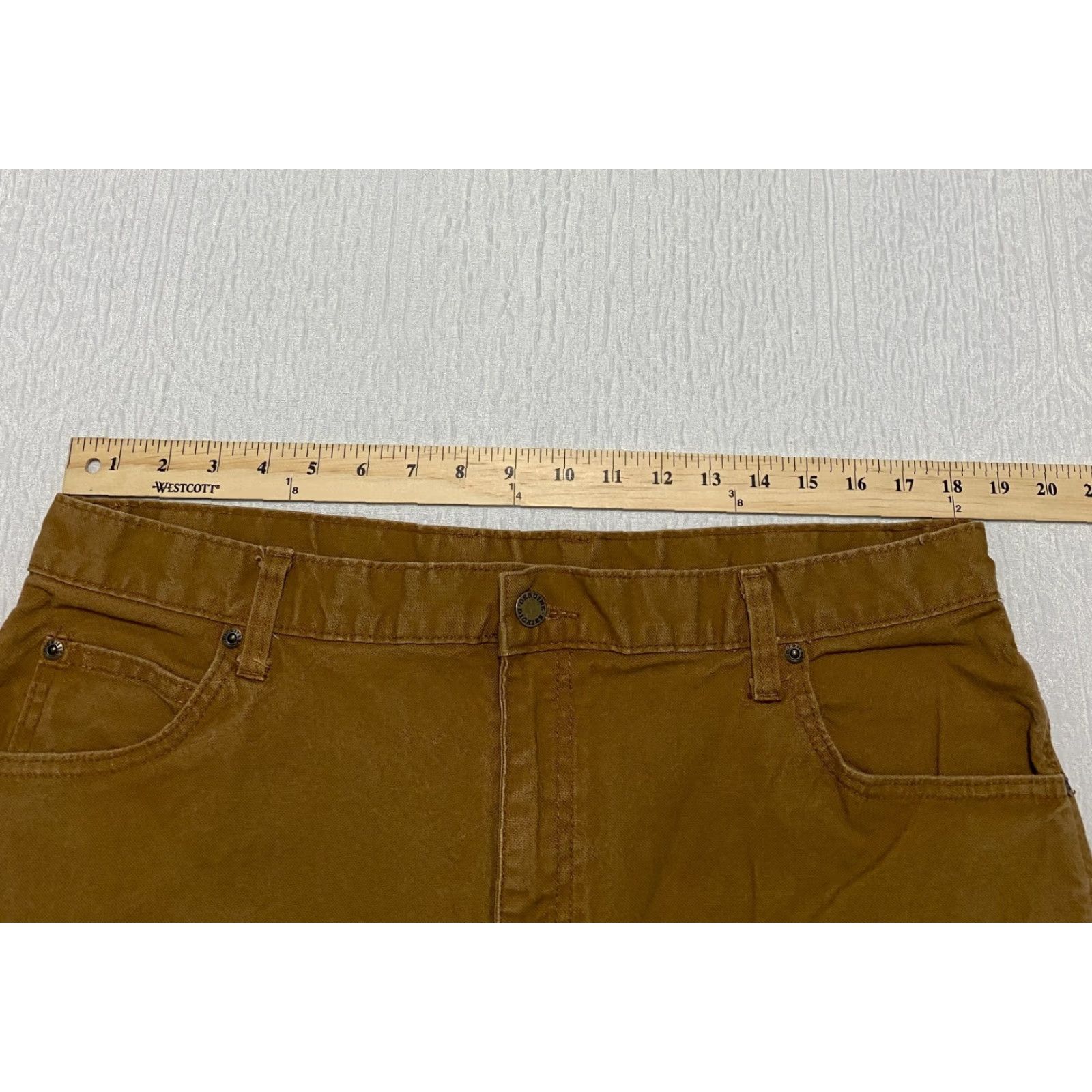 Dickies Dickies Carpenter Work Pants Men's 36x32 Brown Canvas Cotton Spandex Regular Straight Pockets Workplace Utility Jeans Size US 36 / EU 52 - 3 Thumbnail