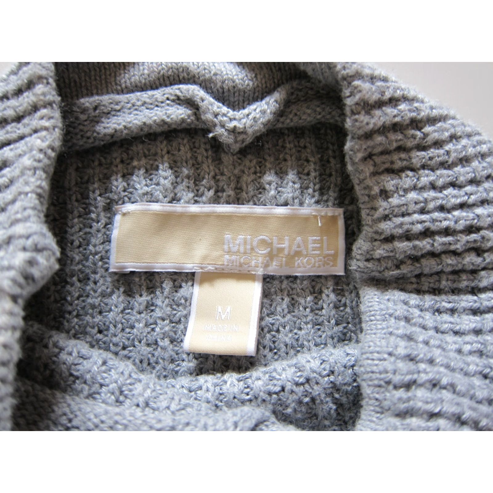 Michael Kors Michael Kors Grey Mock Neck Cable Knit Long Sleeve Pullover Sweater Women M Size M / US 6-8 / IT 42-44 - 3 Thumbnail