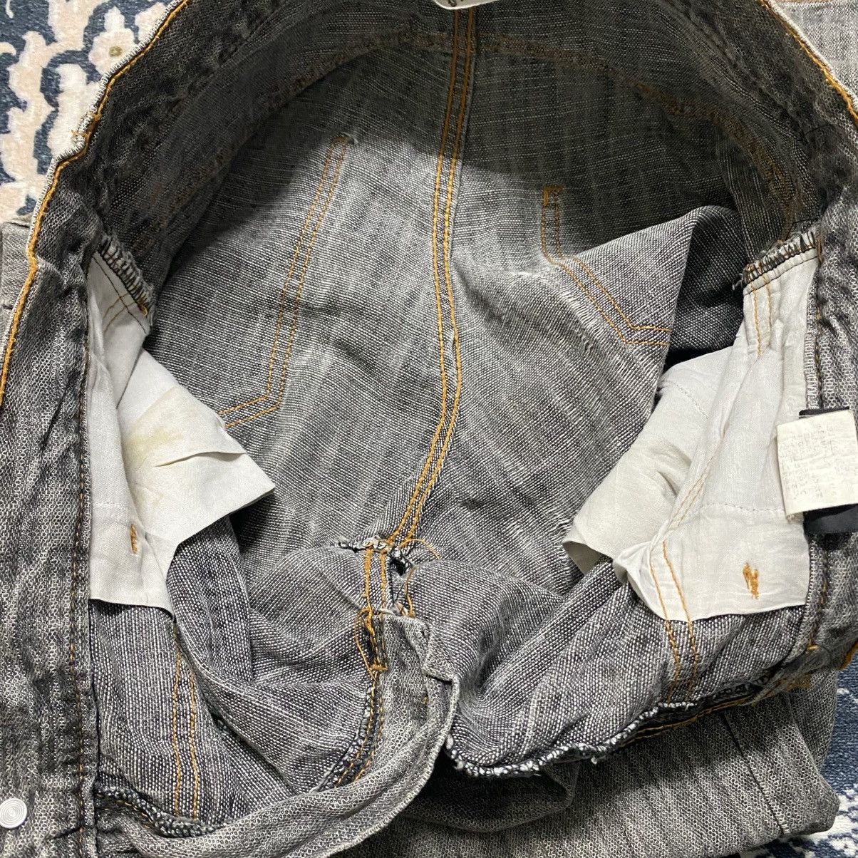 Japanese Brand GUMU INTERNATIONAL Studded Distressed Denim Flare Jeans Size US 31 - 16 Thumbnail