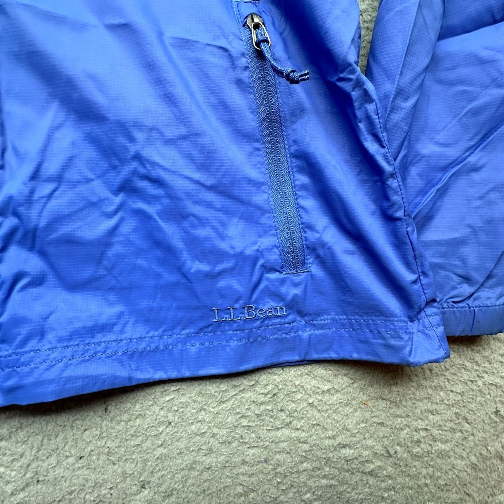 Vintage LL Bean Ripstop Nylon Hooded Windbreaker Jacket Womens Medium Blue Lightweight Size M / US 6-8 / IT 42-44 - 7 Thumbnail