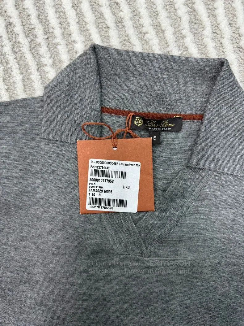 Loro Piana Loro Piana Men's Gray V-Neck Polo Sweater. Size US S / EU 44-46 / 1 - 3 Thumbnail