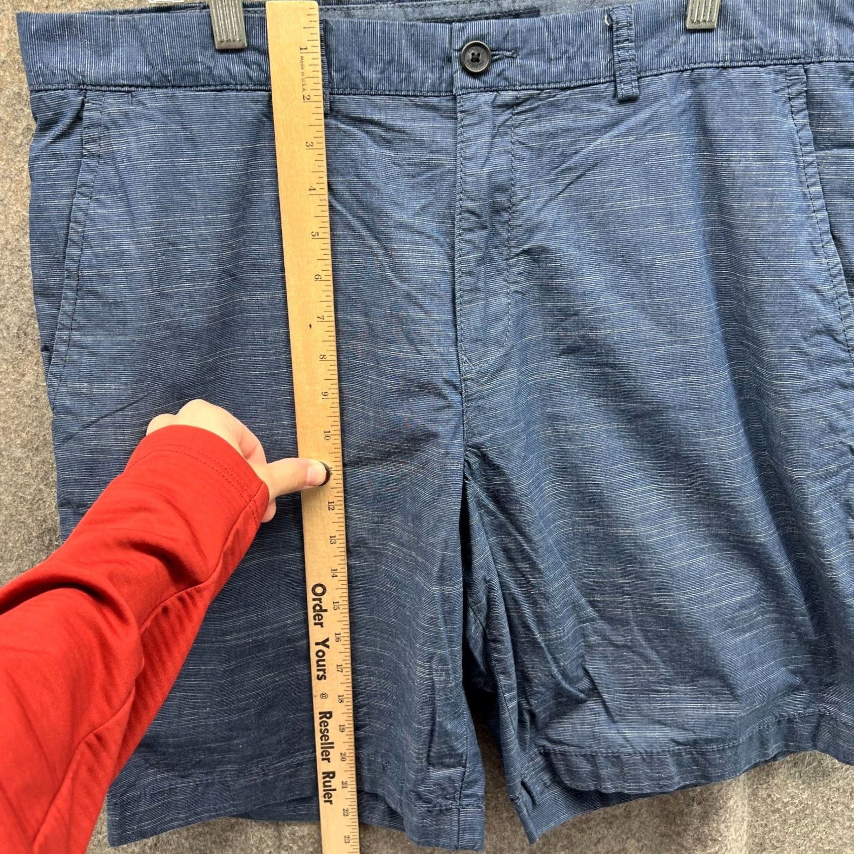 Tommy Hilfiger Tommy Hilfiger Shorts Men 38 Chino Flat Casual Cotton Heather Blue Golf Casual Mens Shorts 38 Blue Cotton Chino Front Pocket Button Size US 38 / EU 54 - 5 Thumbnail