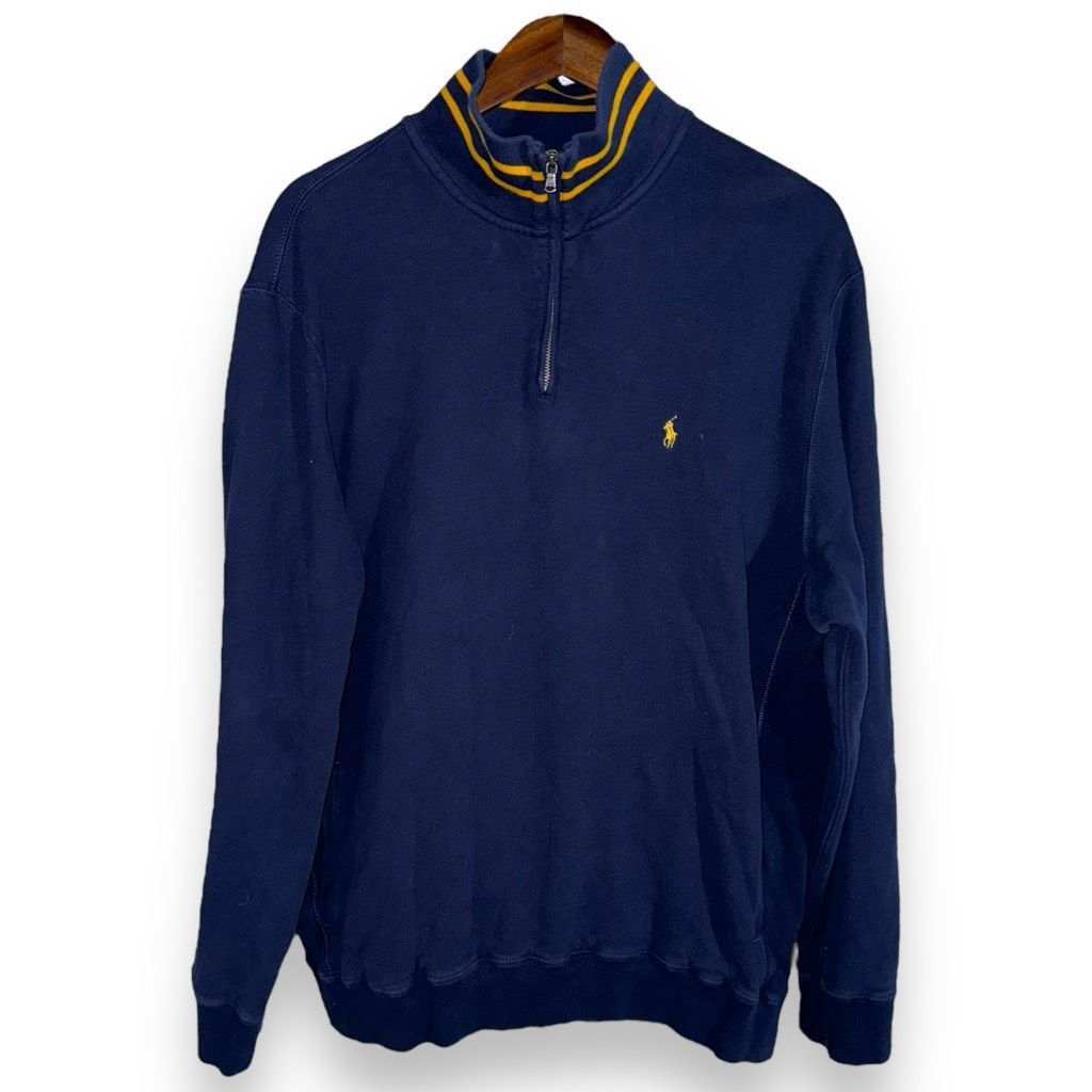 Polo Ralph Lauren Navy Blue Polo Ralph Lauren 1/4 Zip Sweater Size XL Size US XL / EU 56 / 4 - 1 Thumbnail