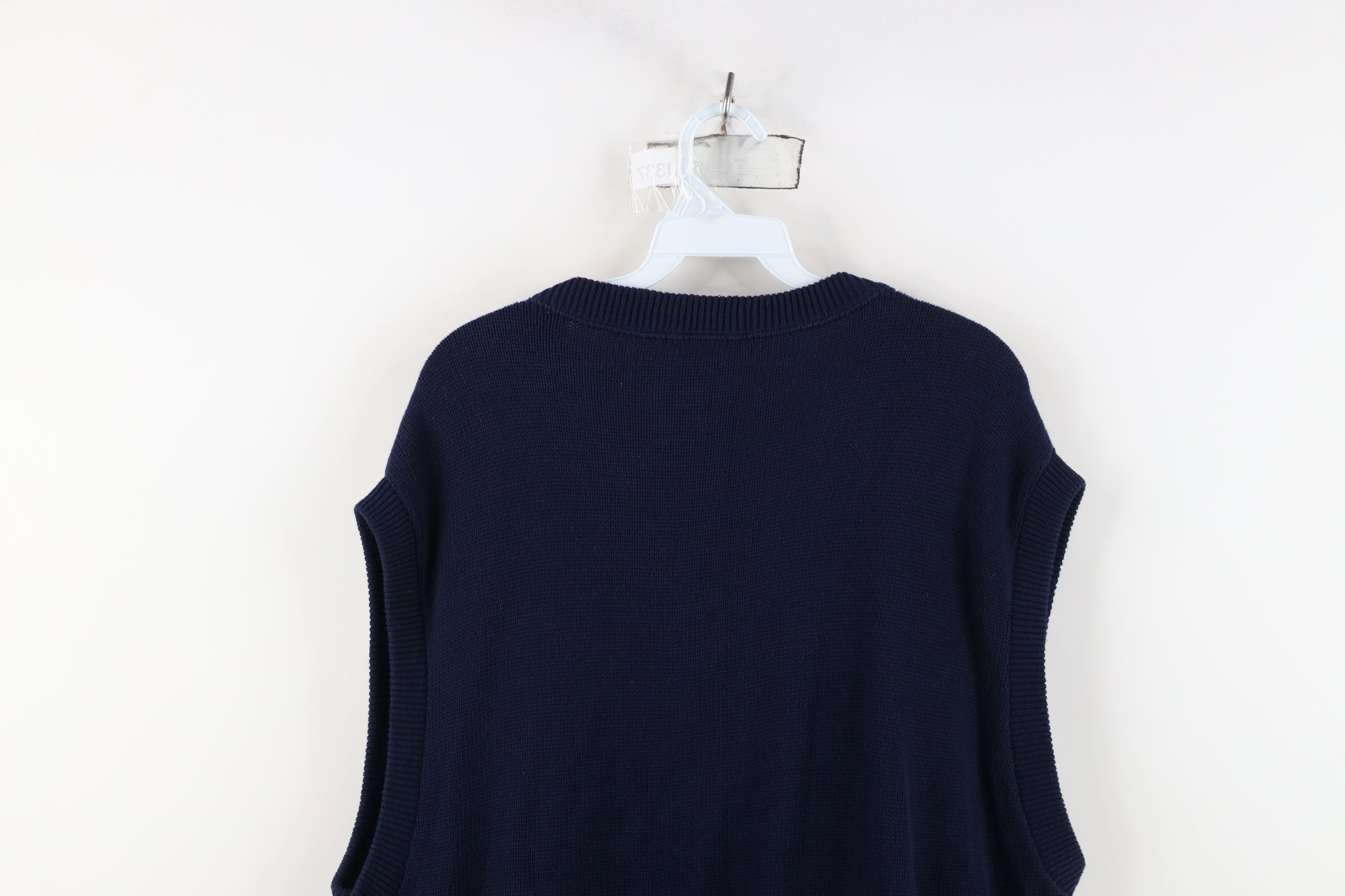 Vintage Vintage 90s Streetwear Cotton Knit Sweater Vest Blue USA Size US L / EU 52-54 / 3 - 7 Thumbnail