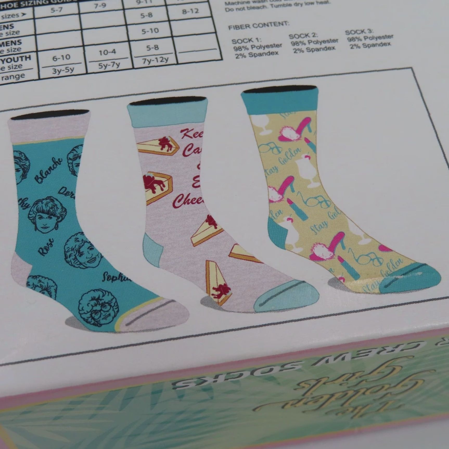 Vintage VINTAGE Bioworld Mens 10-13 Sock The Golden Girls 3 Pairs Crew Socks Novelty NEW Size ONE SIZE - 6 Thumbnail