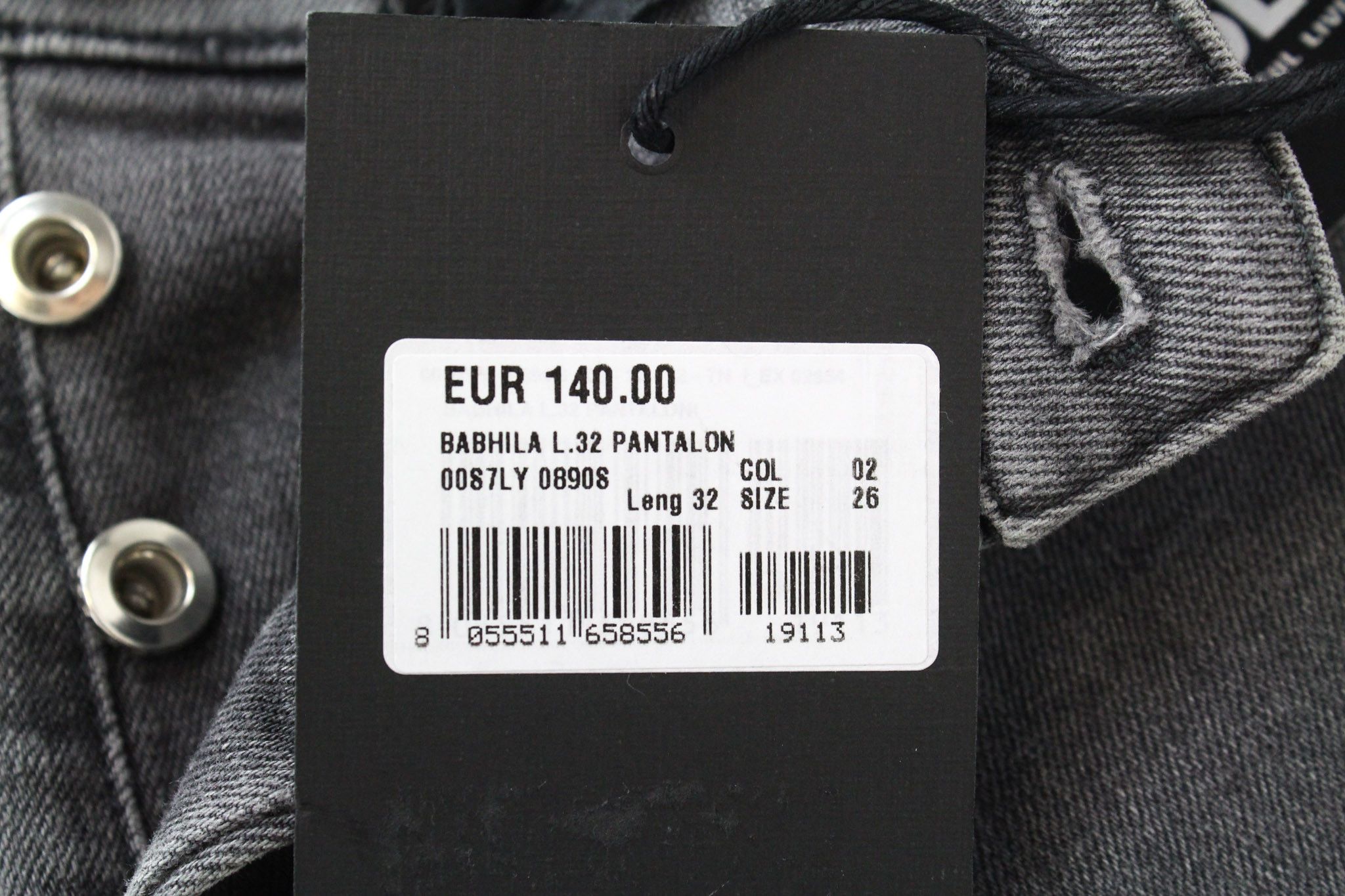 Diesel BABHILA 0890S W26/L32 Grey Stretch Jeans 70528 Size 26" / US 2 / IT 38 - 10 Thumbnail